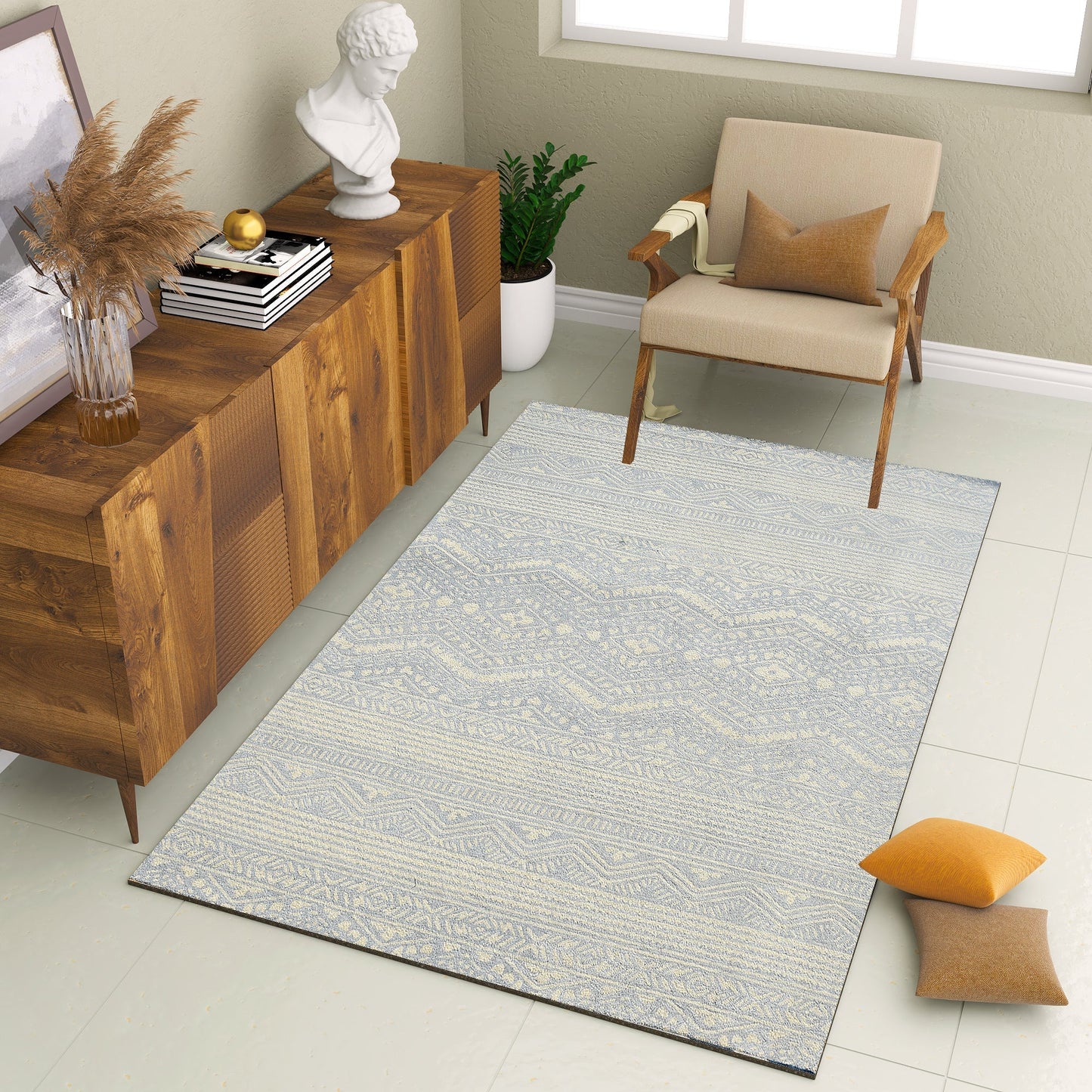 Premium Hand-Tufted Rug Made of 100% Wool - Morning Mist - 3x5 Feet