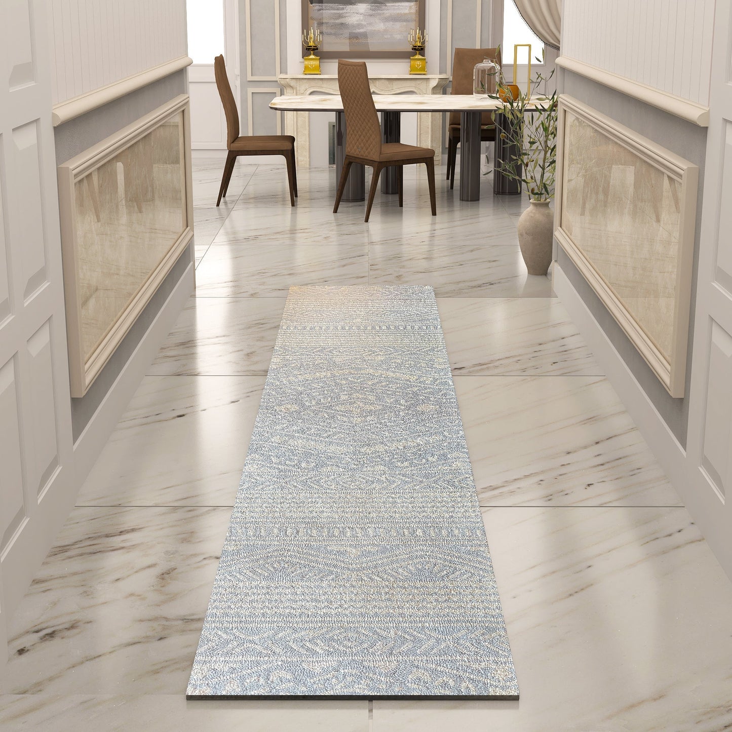 Premium Hand-Tufted Rug Made of 100% Wool - Morning Mist - 2x10 Feet