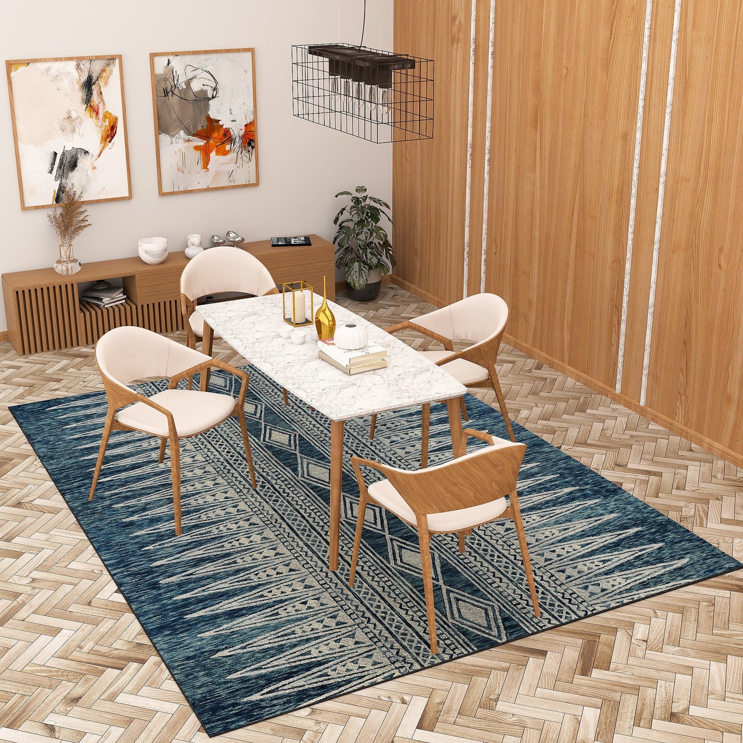 Premium Hand-Tufted Rug Made of 100% Wool - Native Path - 8x10 Feet