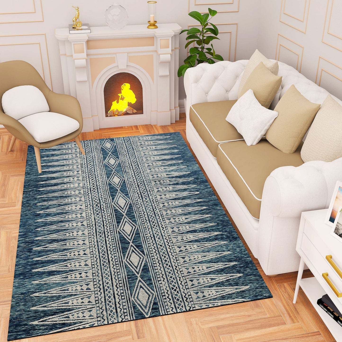 Premium Hand-Tufted Rug Made of 100% Wool - Native Path - 3x5 Feet