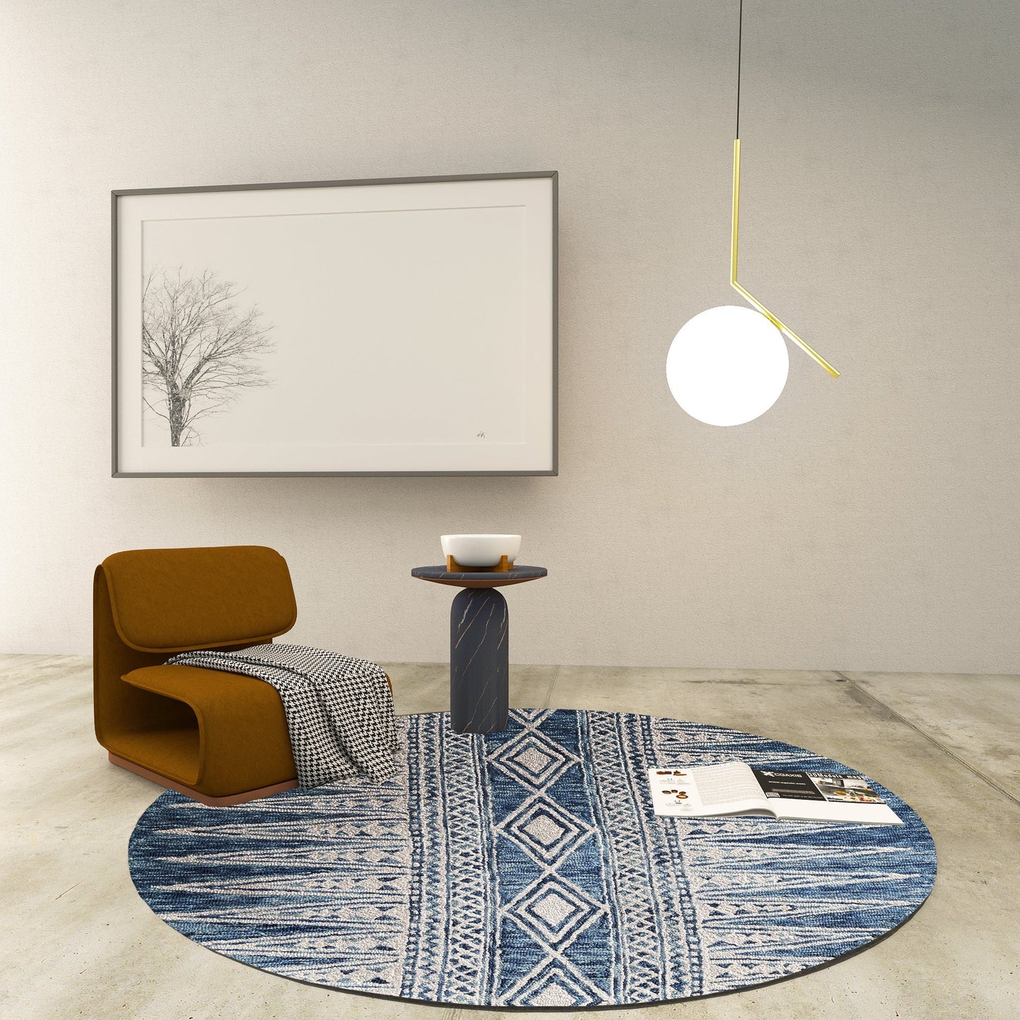 Premium Hand-Tufted Rug Made of 100% Wool - Native Path - 5x5 Feet