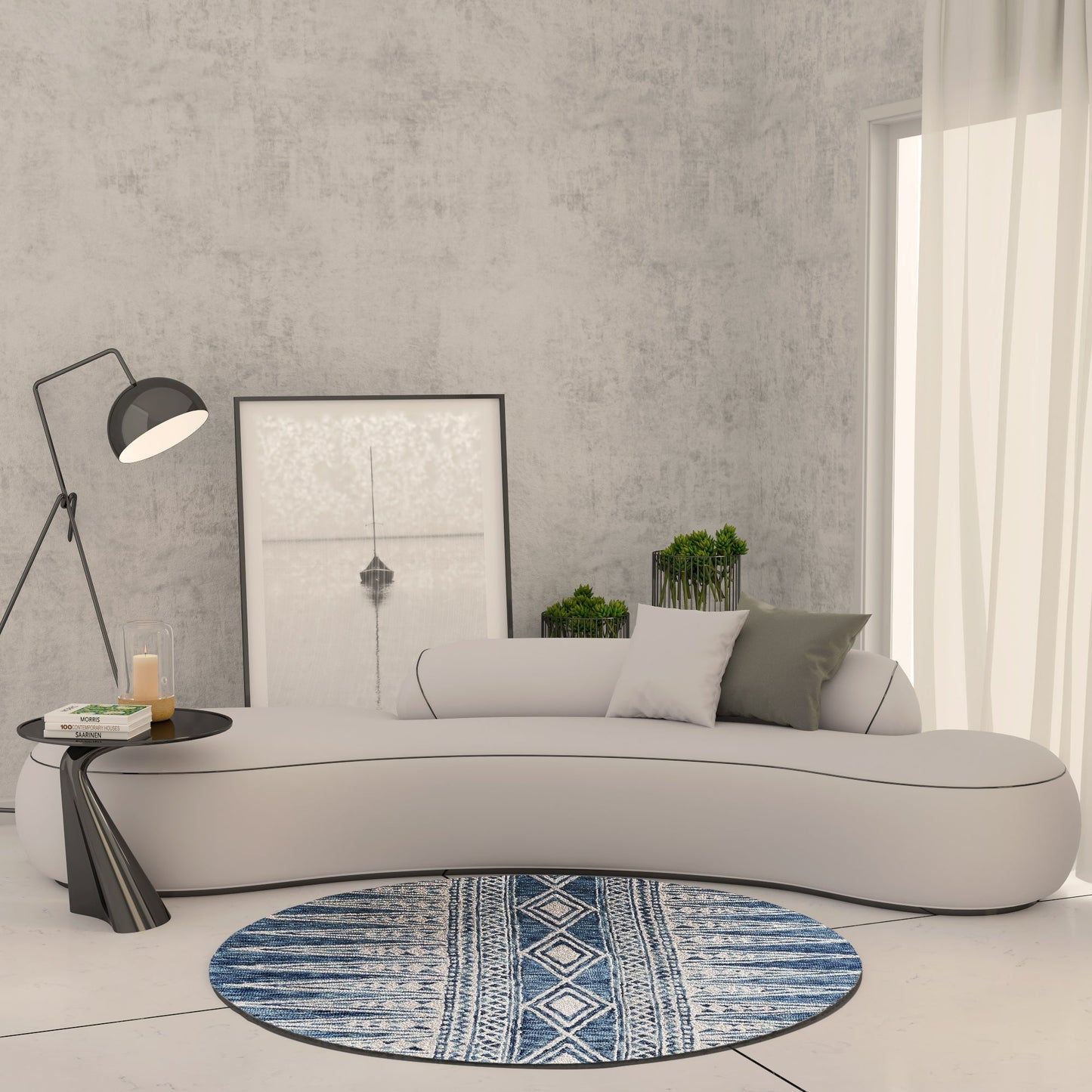 Premium Hand-Tufted Rug Made of 100% Wool - Native Path - 5x5 Feet