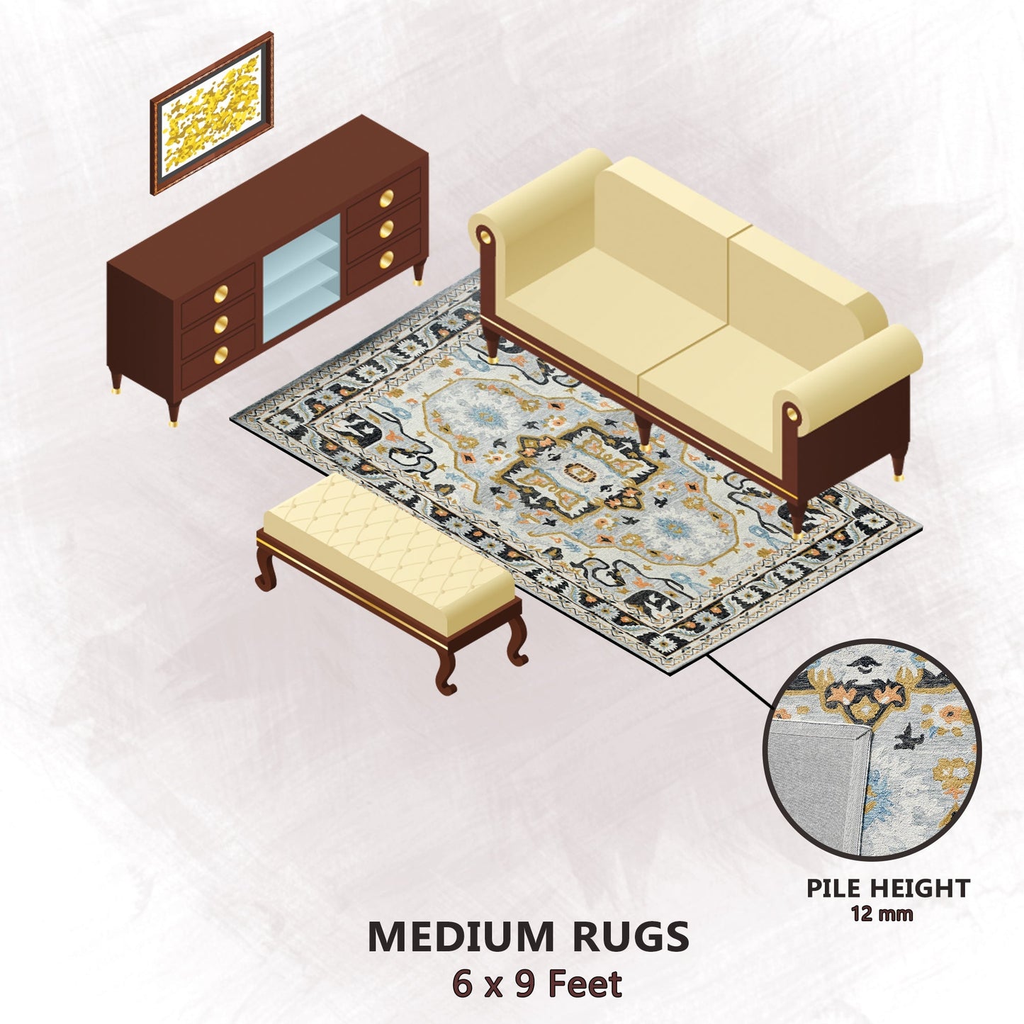 Premium Hand-Tufted Rug Made of 100% Wool - Northern Tale - 6x9 Feet