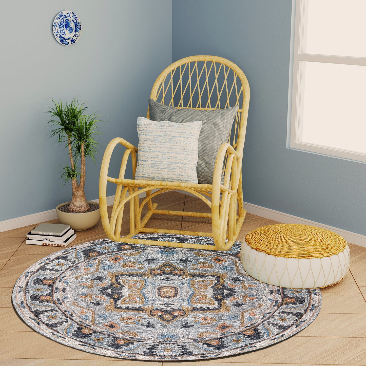 Premium Hand-Tufted Rug Made of 100% Wool - Northern Tale - 5x5 Feet