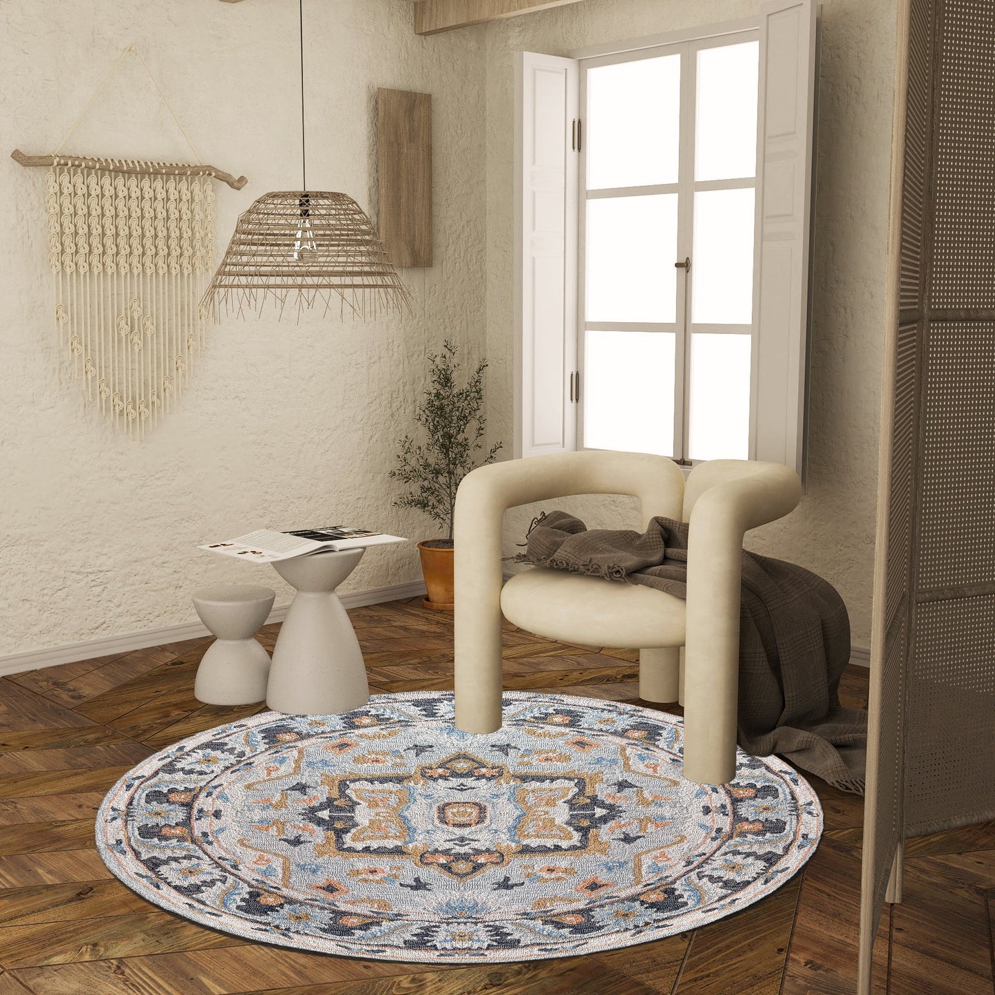 Premium Hand-Tufted Rug Made of 100% Wool - Northern Tale - 5x5 Feet