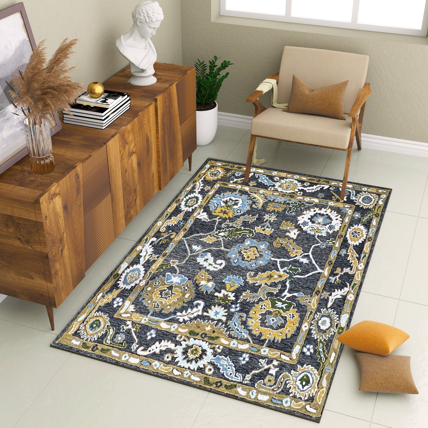 Premium Hand-Tufted Rug Made of 100% Wool - Old Country - 3x5 Feet