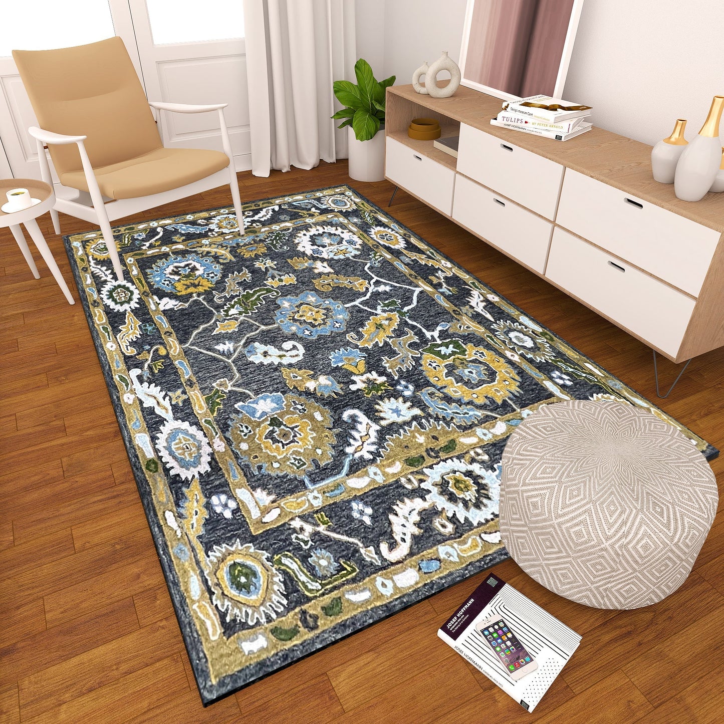 Premium Hand-Tufted Rug Made of 100% Wool - Old Country - 5x8 Feet