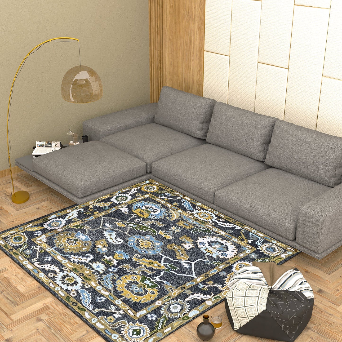 Premium Hand-Tufted Rug Made of 100% Wool - Old Country - 6x6 Feet