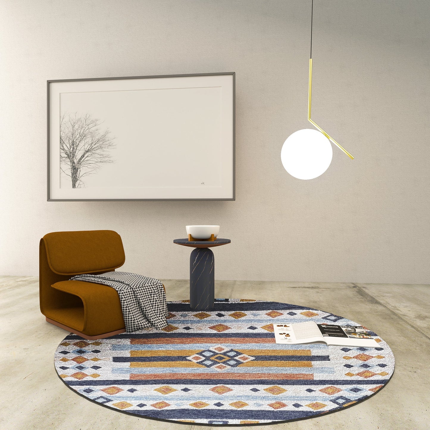 Premium Hand-Tufted Rug Made of 100% Wool - Ojo De Dios - 5x5 Feet