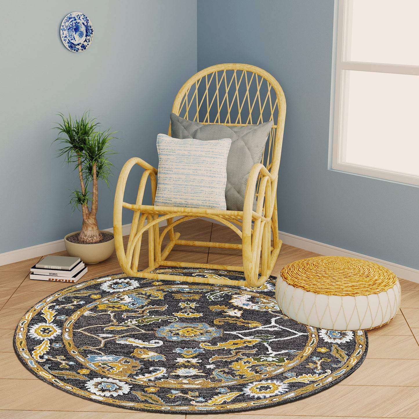 Premium Hand-Tufted Rug Made of 100% Wool - Old Country - 5x5 Feet