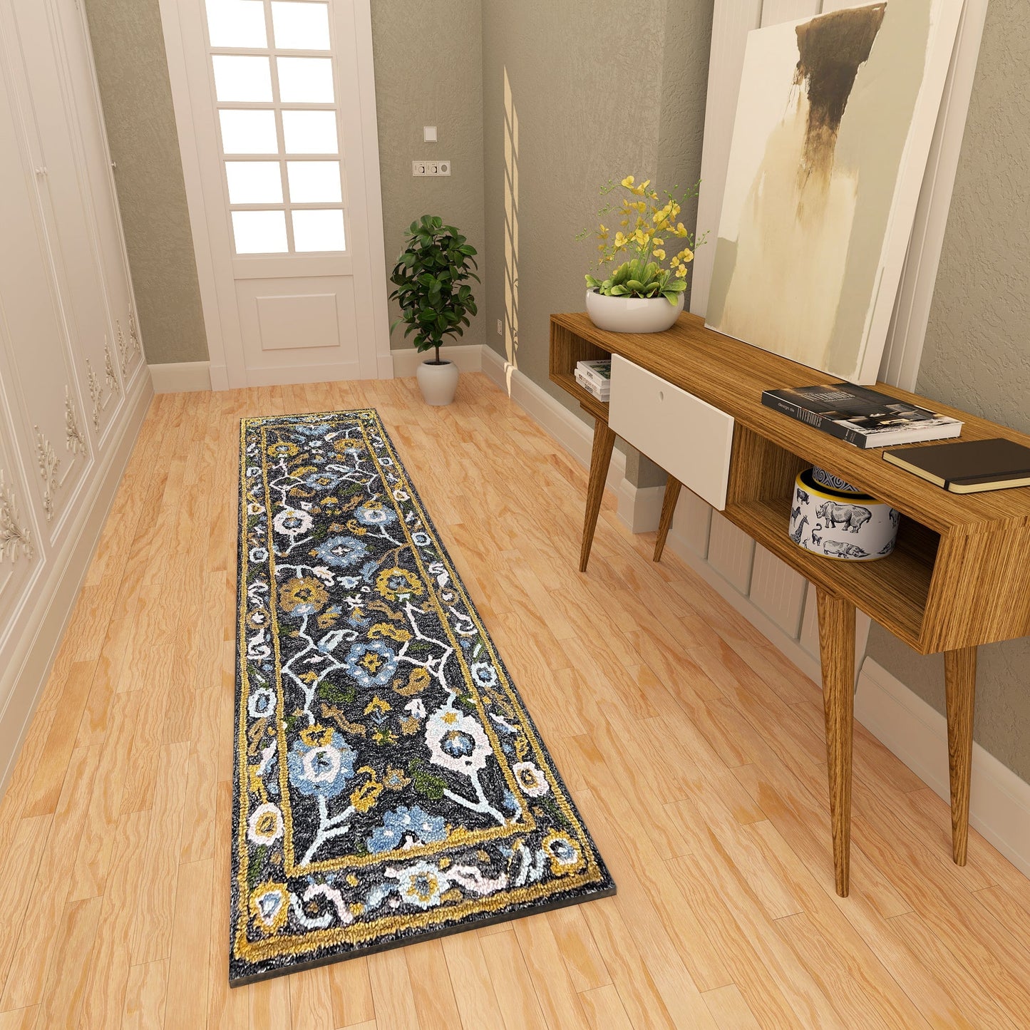 Premium Hand-Tufted Rug Made of 100% Wool - Old Country - 2x8 Feet