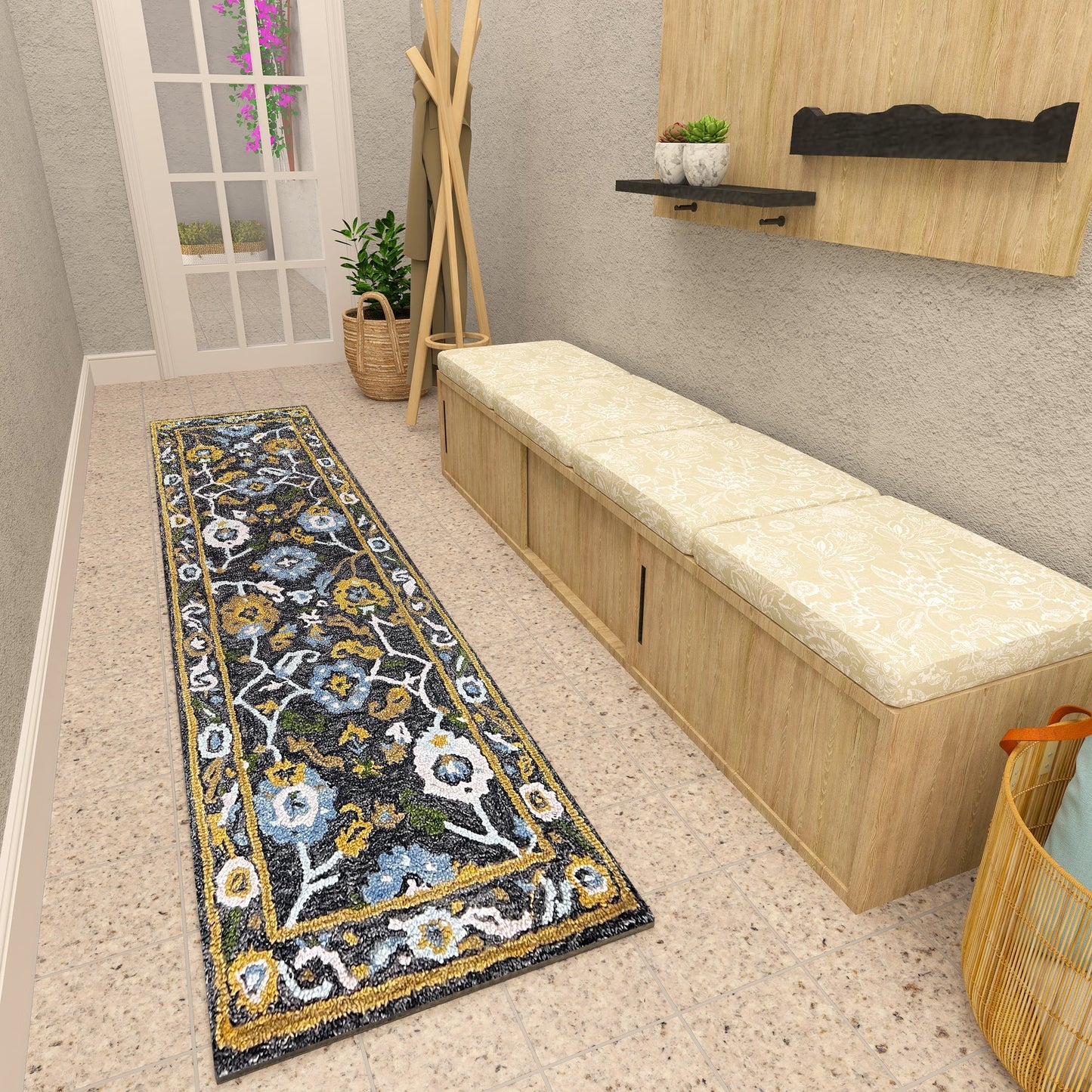Premium Hand-Tufted Rug Made of 100% Wool - Old Country - 2x8 Feet