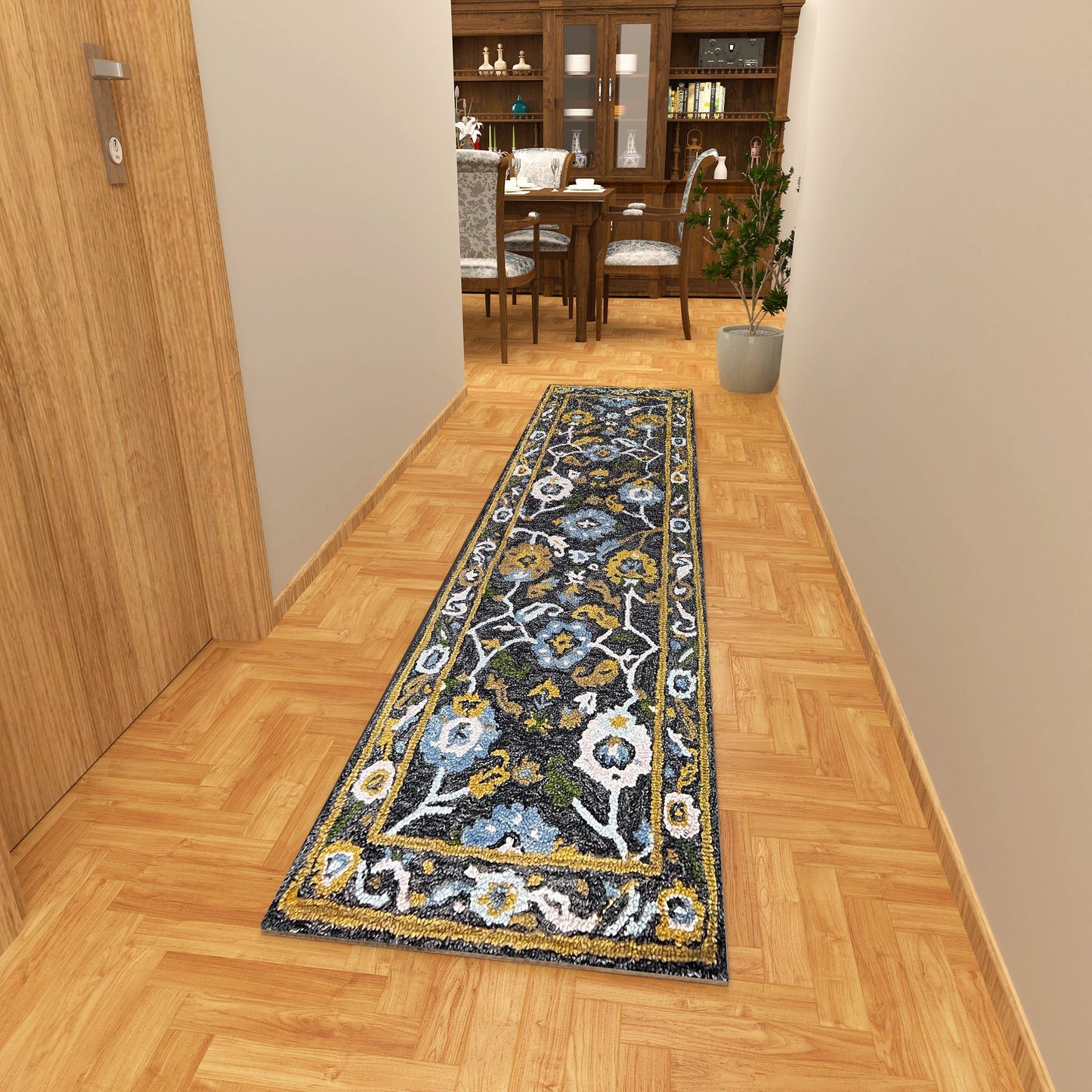 Premium Hand-Tufted Rug Made of 100% Wool - Old Country - 2x8 Feet