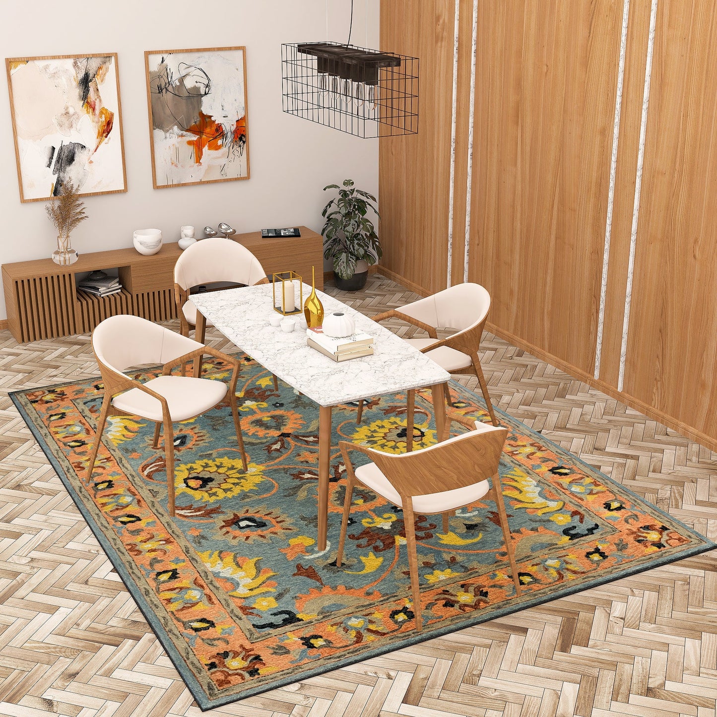 Premium Hand-Tufted Rug Made of 100% Wool - Oui Versaille - 9x12 Feet