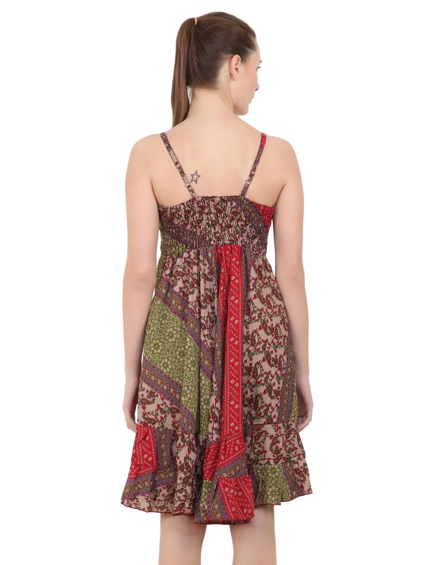 Women's Bohemian Inspired Casual Top Short Dresses in Two Sizes (P325)