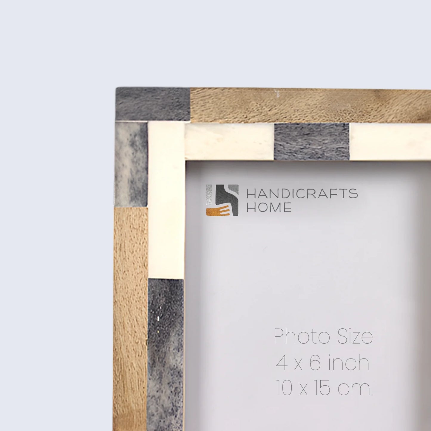 Bone Inlay & Mango Wood Tile Pattern Picture Frame
