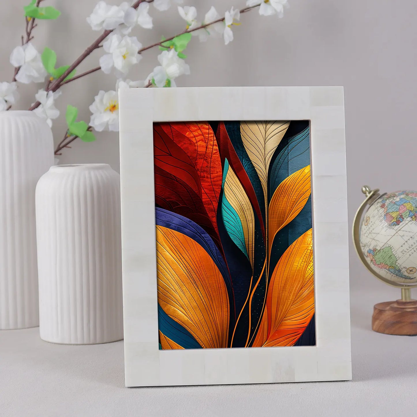 Bone Inlay 4x6 Photo Frame – Decorative Picture Frame for Wall & Desk Display – Wholesale picture frames