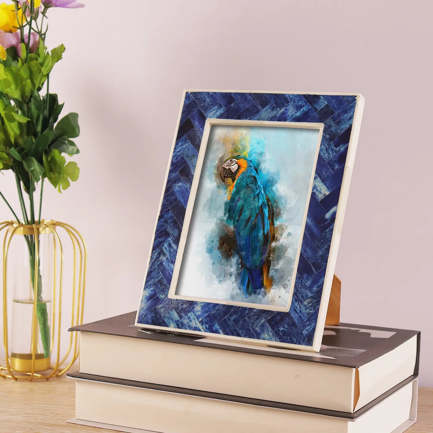 Blue Bone Inlay Handmade Picture Frame – 4x6 & 5x7 Decorative Tabletop Frame – Wholesale picture frames