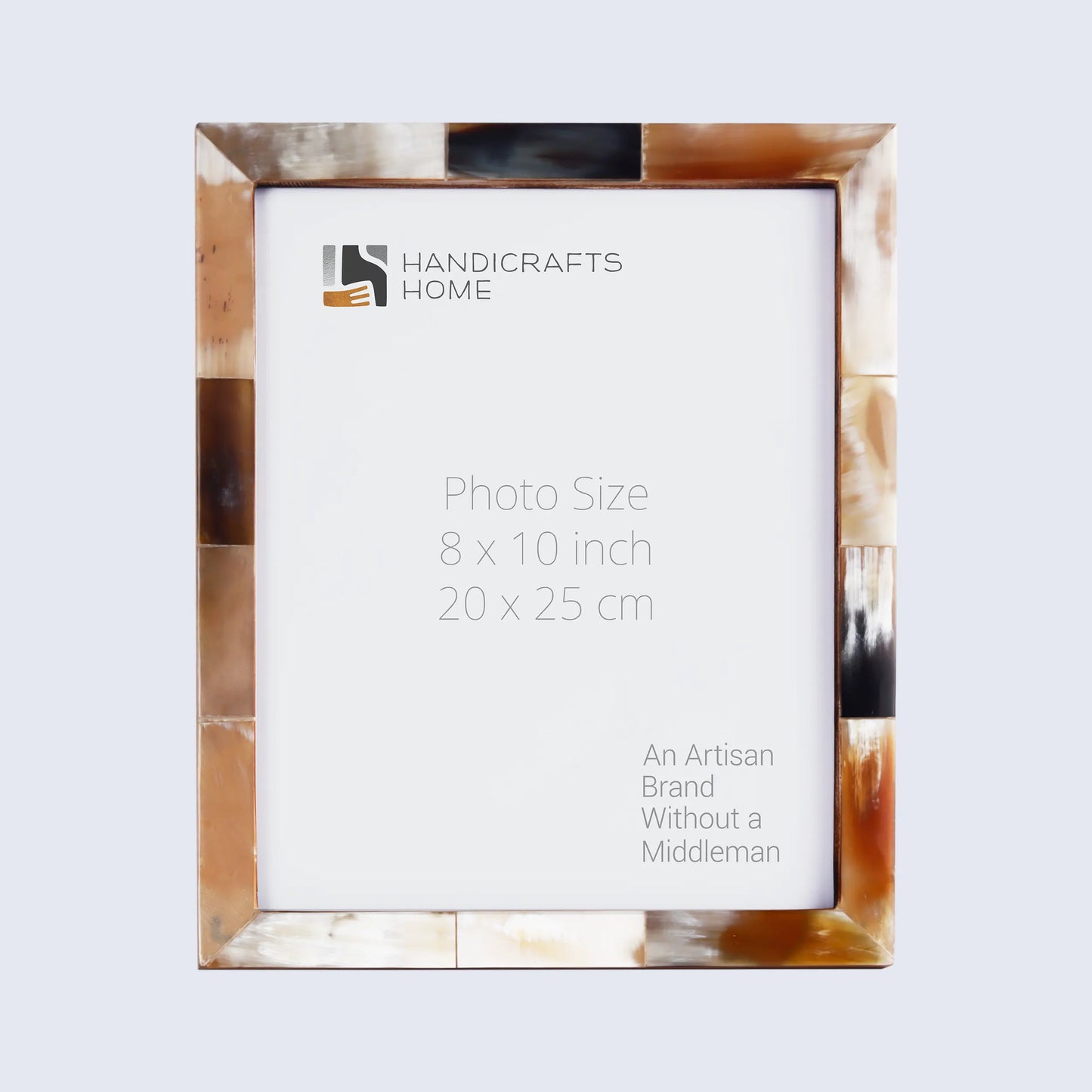 Picture Frames Essence Pattern Horn Inlay Collection in 3 Sizes, White