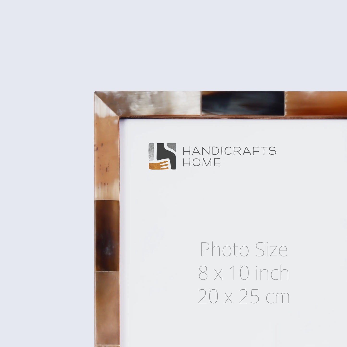 Picture Frames Essence Pattern Horn Inlay Collection in 3 Sizes, White