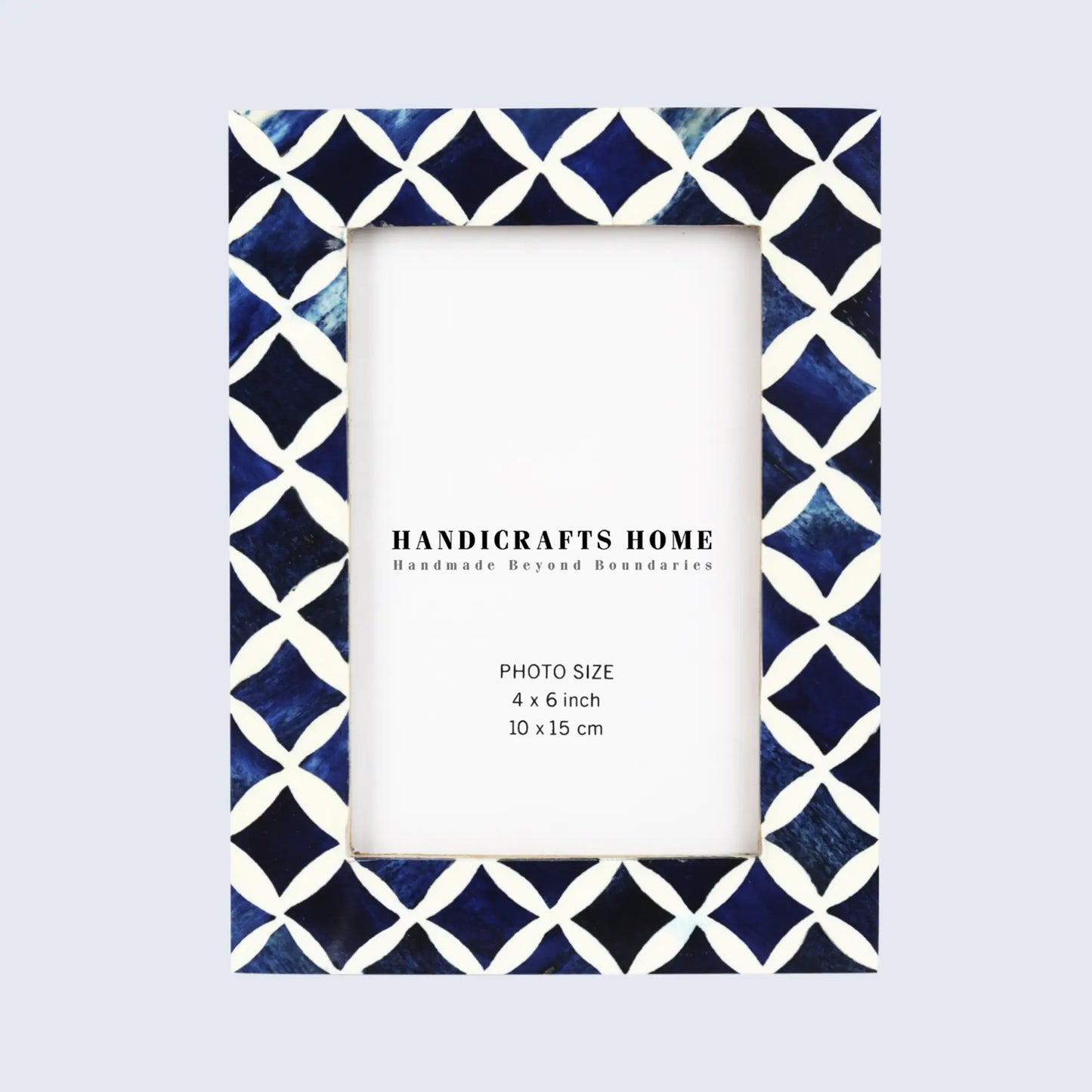 Picture Frames Indigo Mosaic Star Pattern Bone & Resin Inlay Collection, 4x6