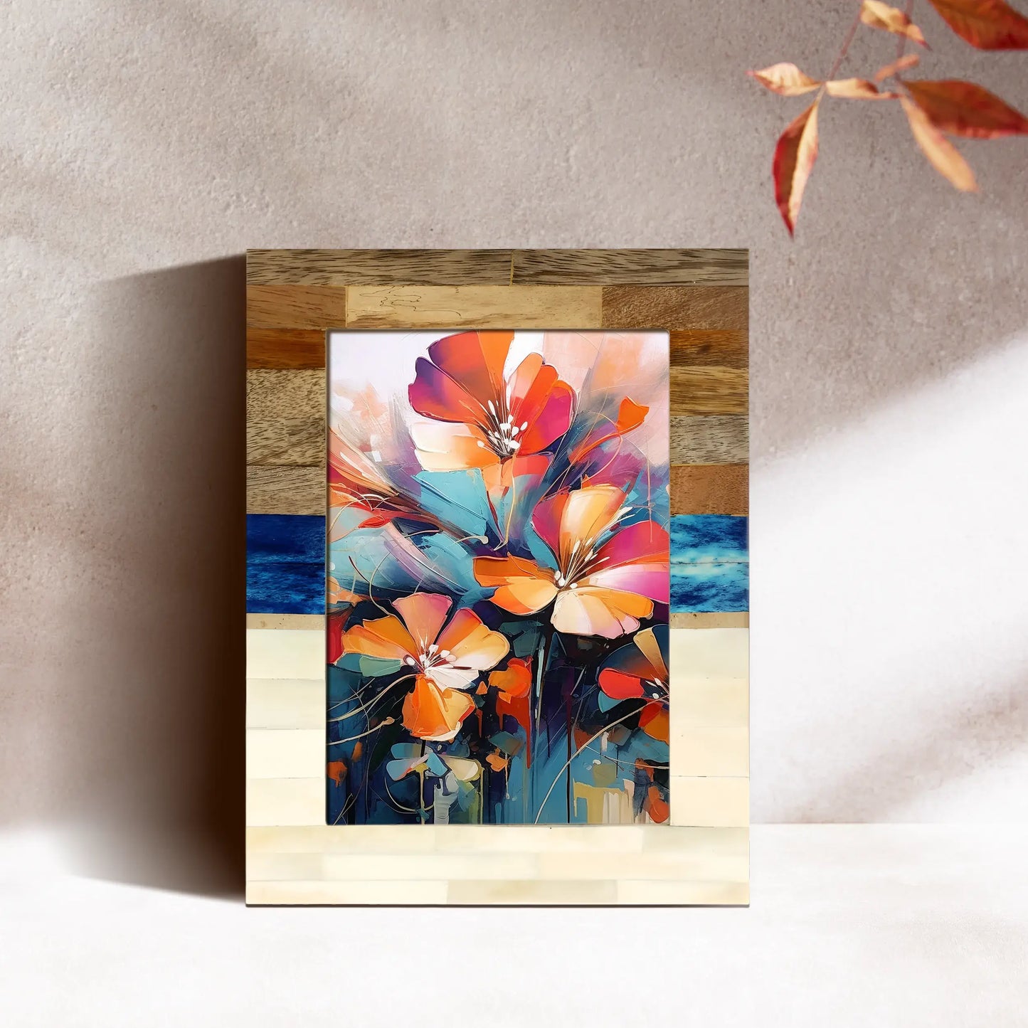 Picture Frames West Coast Malibu Pattern Bone Inlay Collection in 2 Sizes