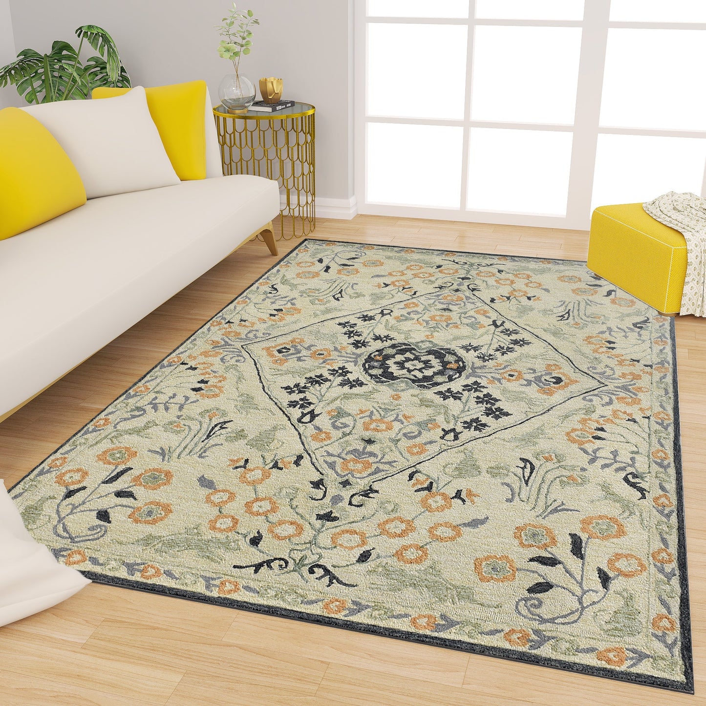 Premium Hand-Tufted Rug Made of 100% Wool - Anglian Court - 4x6 Feet