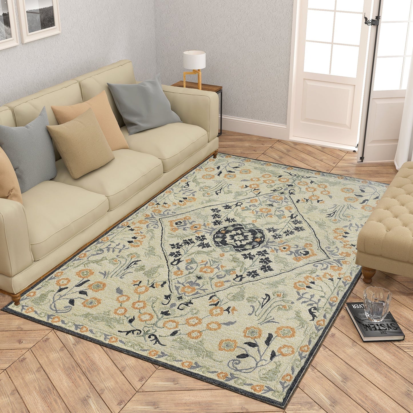 Premium Hand-Tufted Rug Made of 100% Wool - Anglian Court - 6x9 Feet