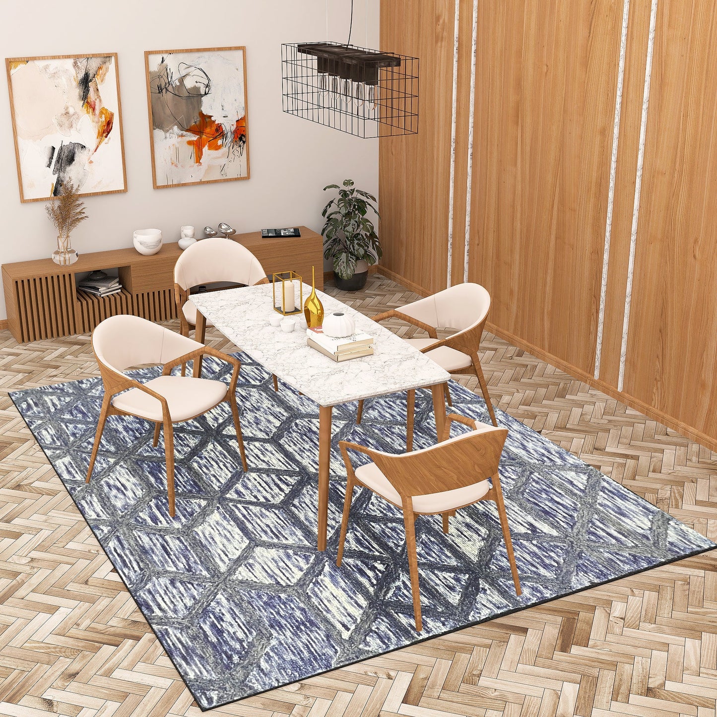Premium Hand-Tufted Rug Made of 100% Wool - Artic Crystal - 9x12 Feet