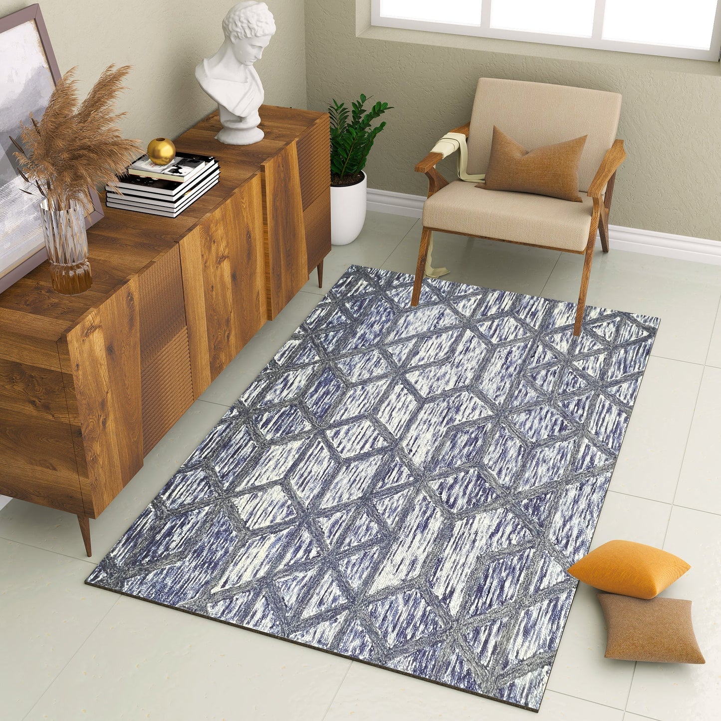 Premium Hand-Tufted Rug Made of 100% Wool - Artic Crystal - 4x6 Feet