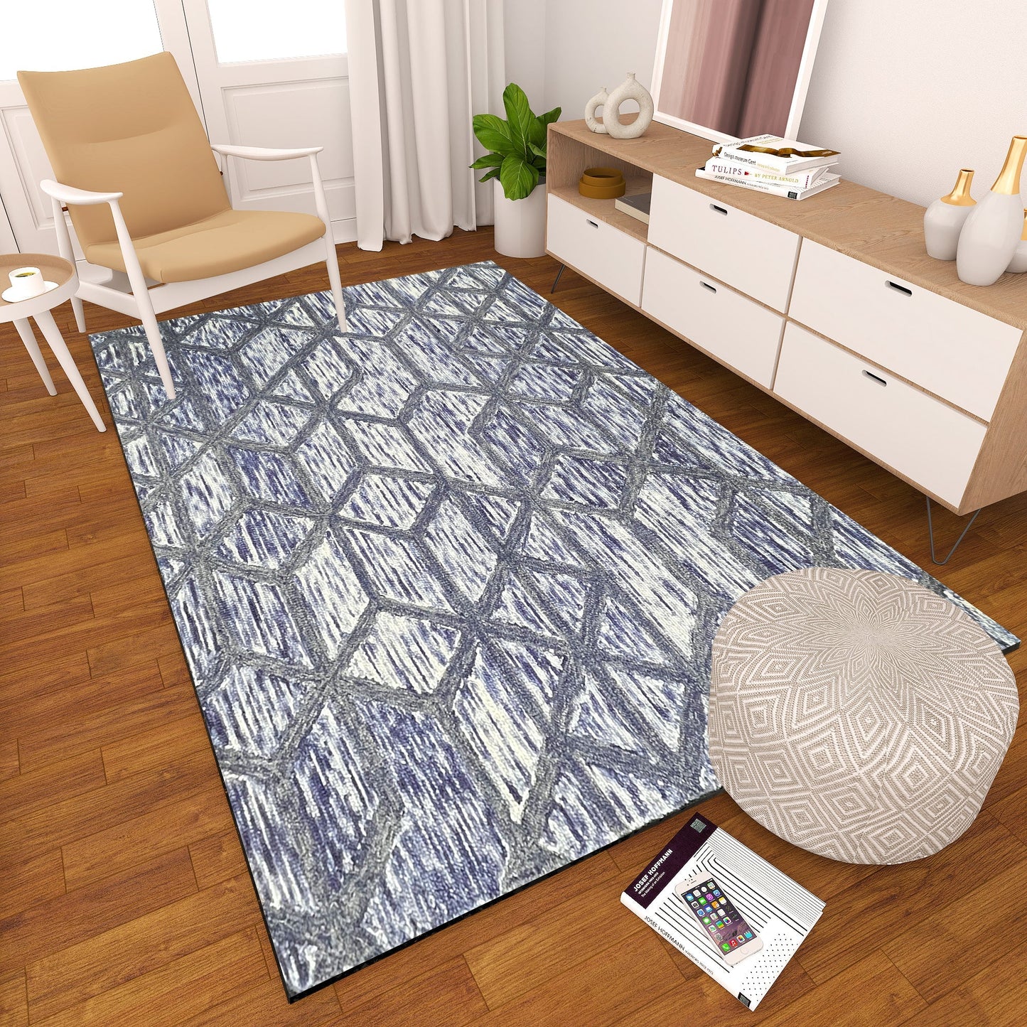 Premium Hand-Tufted Rug Made of 100% Wool - Artic Crystal - 4x6 Feet