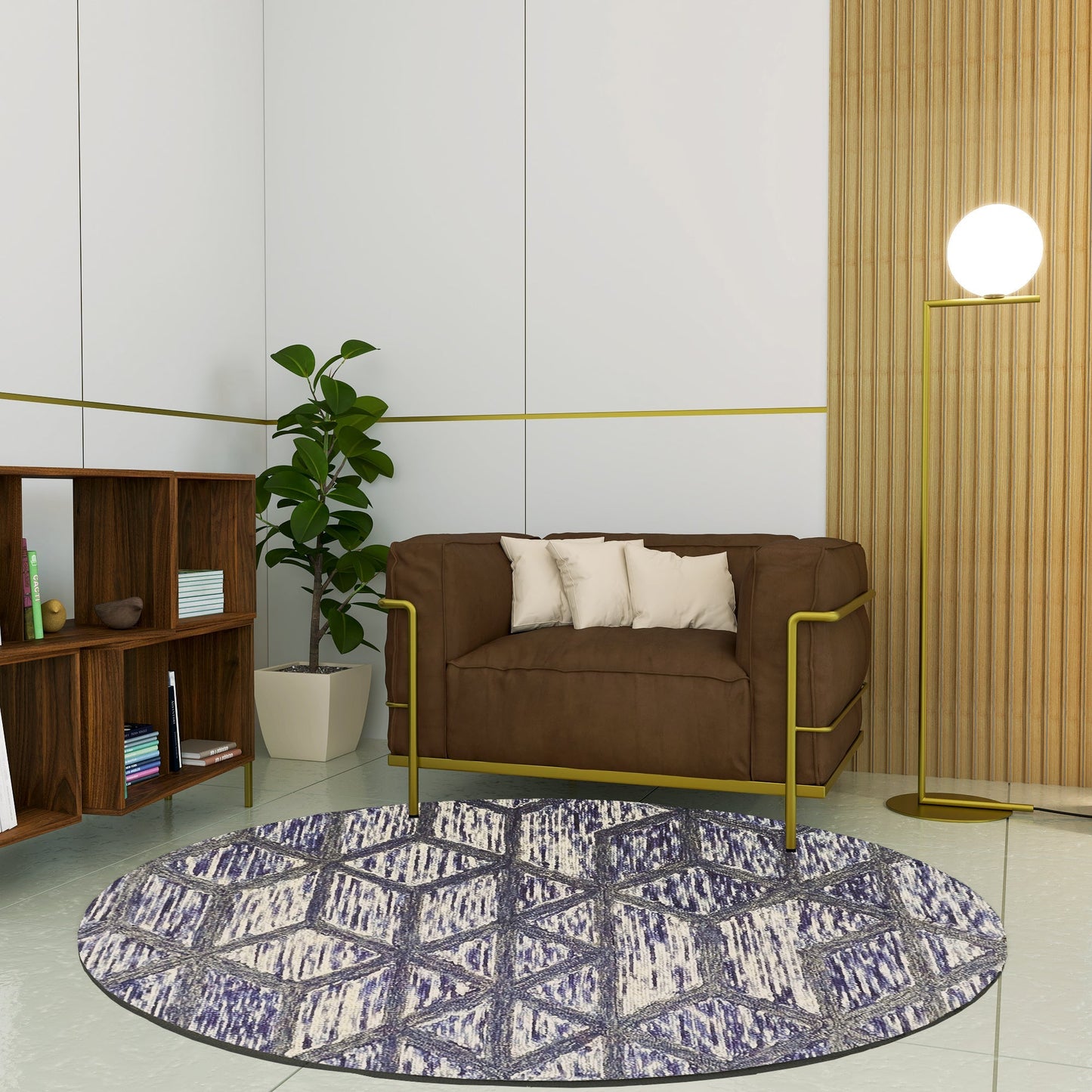 Premium Hand-Tufted Rug Made of 100% Wool - Artic Crystal - 5x5 Feet