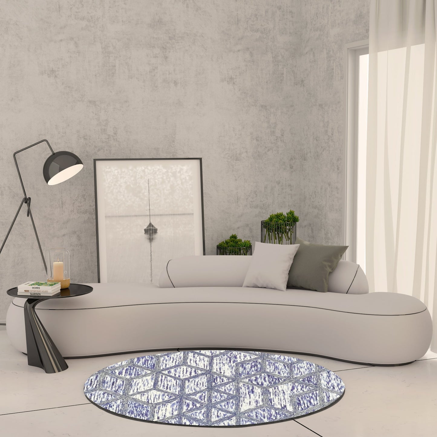 Premium Hand-Tufted Rug Made of 100% Wool - Artic Crystal - 5x5 Feet