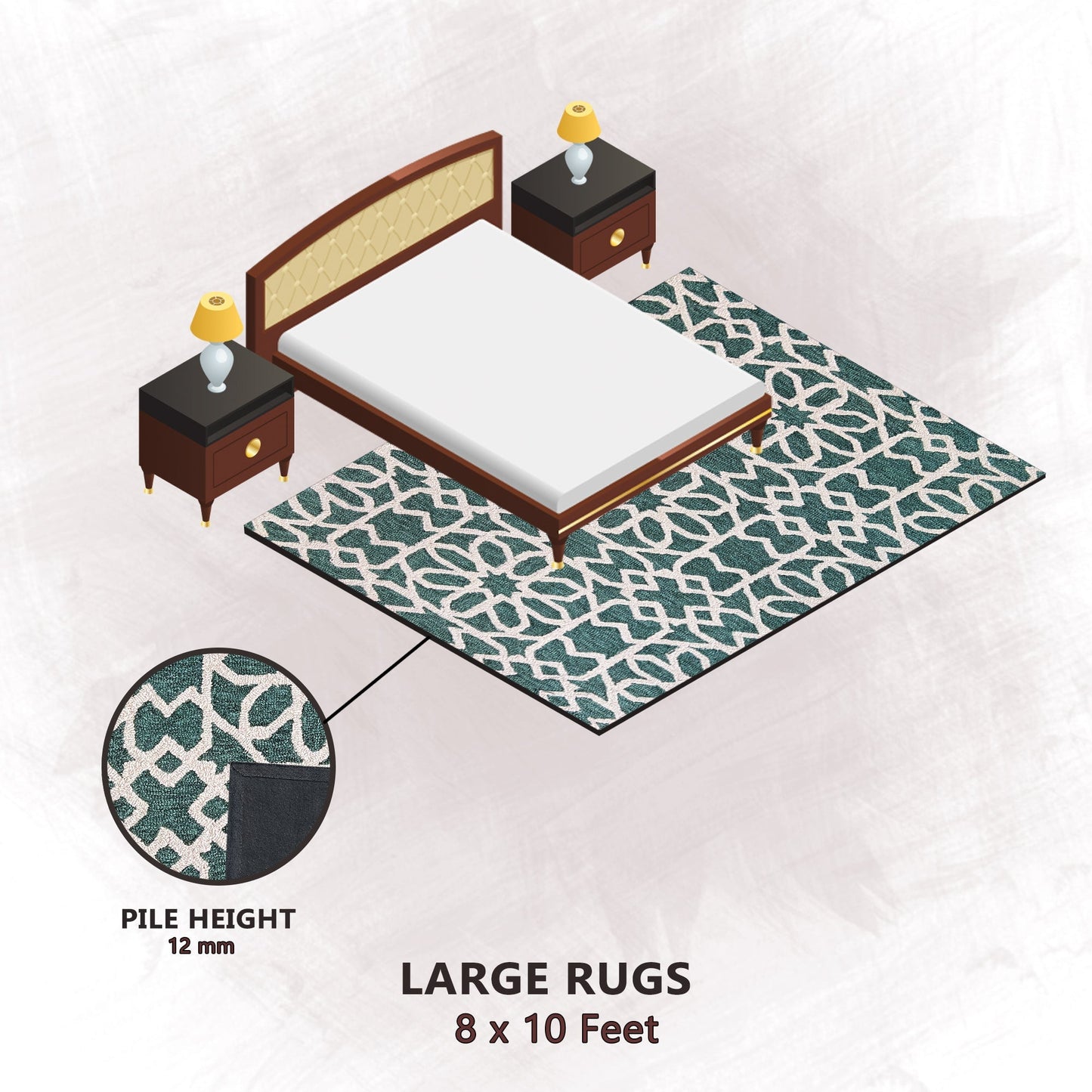 Premium Hand-Tufted Rug Made of 100% Wool - Noir Grid - 8x10 Feet