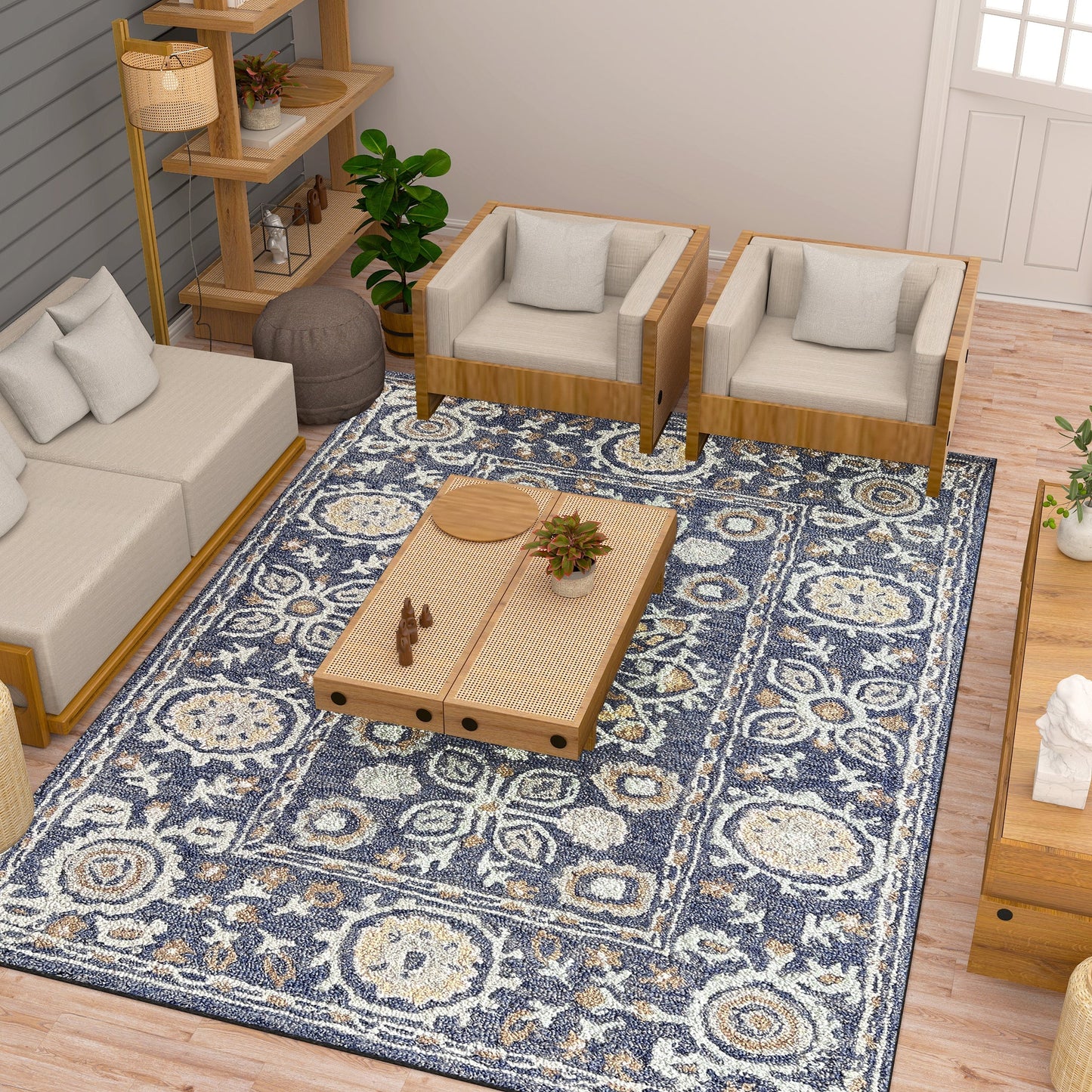 Premium Hand-Tufted Rug Made of 100% Wool - Nomadic Sun - 9x12 Feet