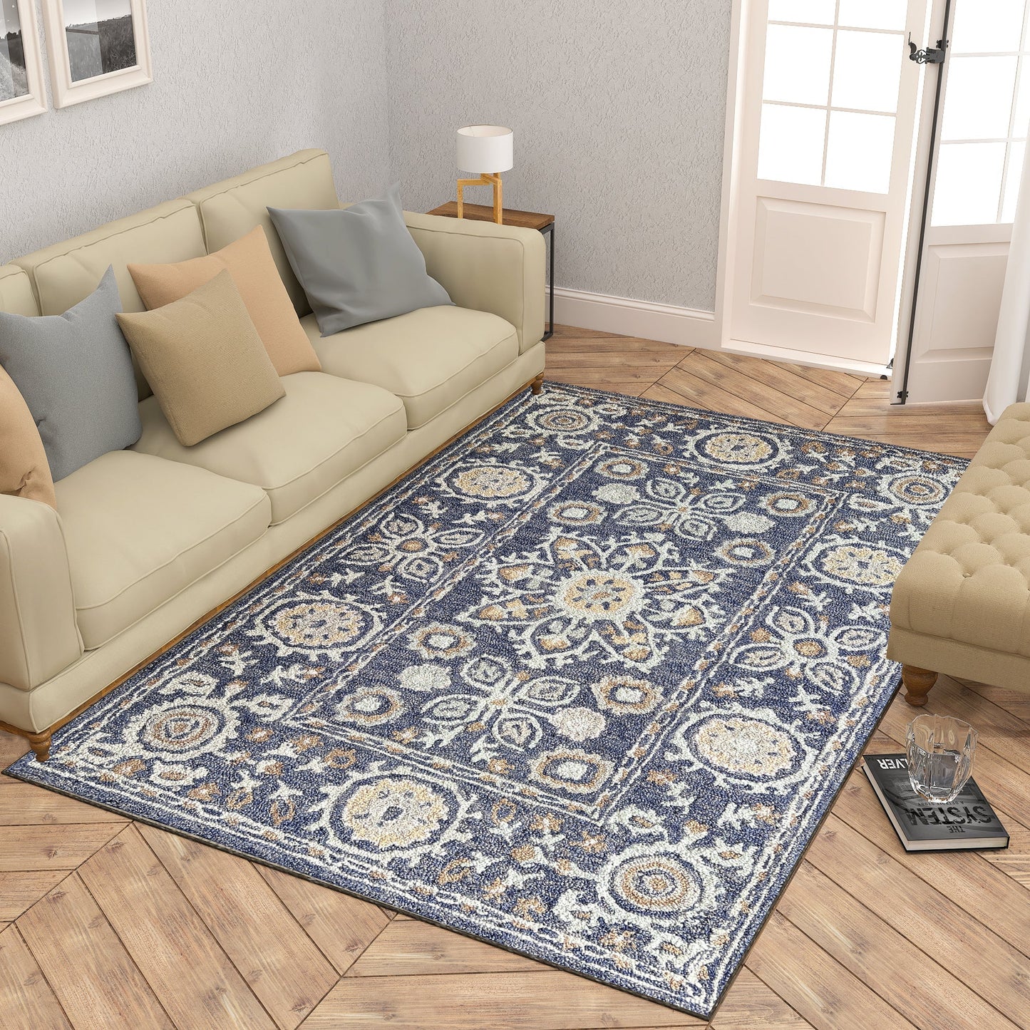 Premium Hand-Tufted Rug Made of 100% Wool - Nomadic Sun - 4x6 Feet