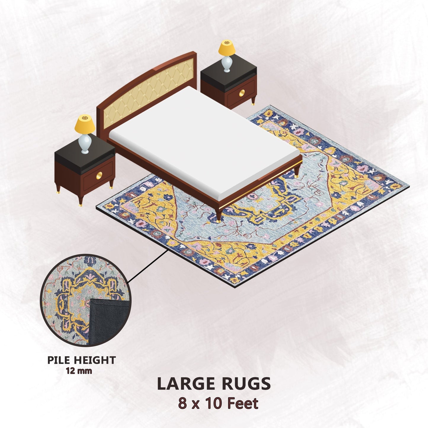 Premium Hand-Tufted Rug Made of 100% Wool - Royal Realm - 8x10 Feet