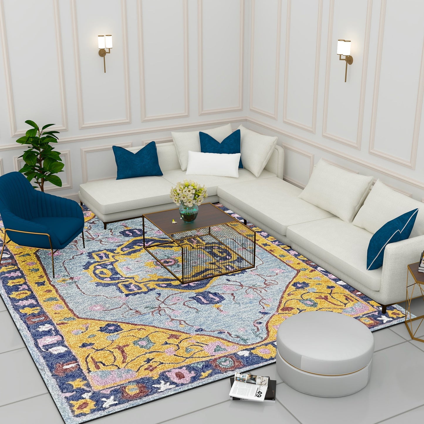 Premium Hand-Tufted Rug Made of 100% Wool - Royal Realm - 8x10 Feet