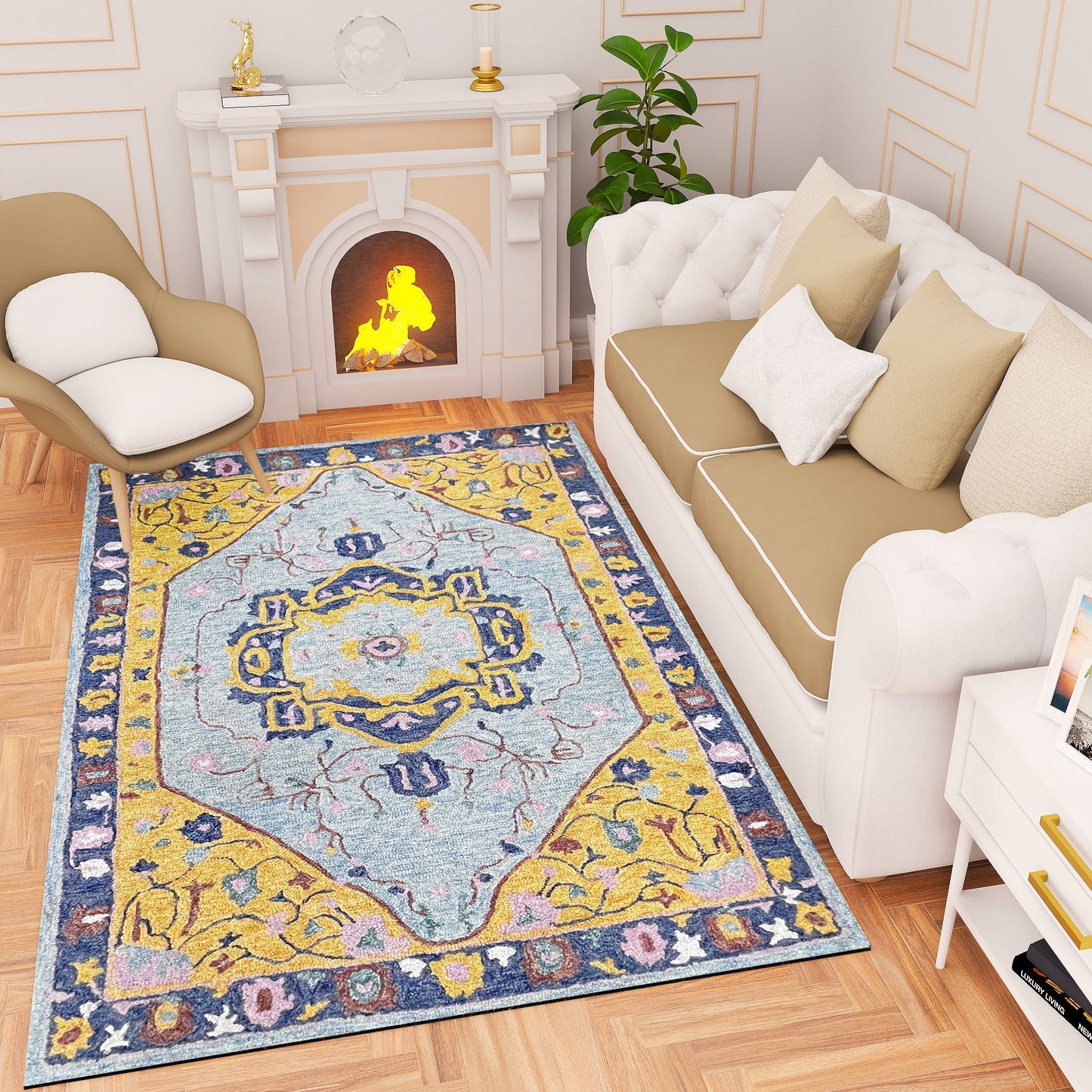 Premium Hand-Tufted Rug Made of 100% Wool - Royal Realm - 3x5 Feet