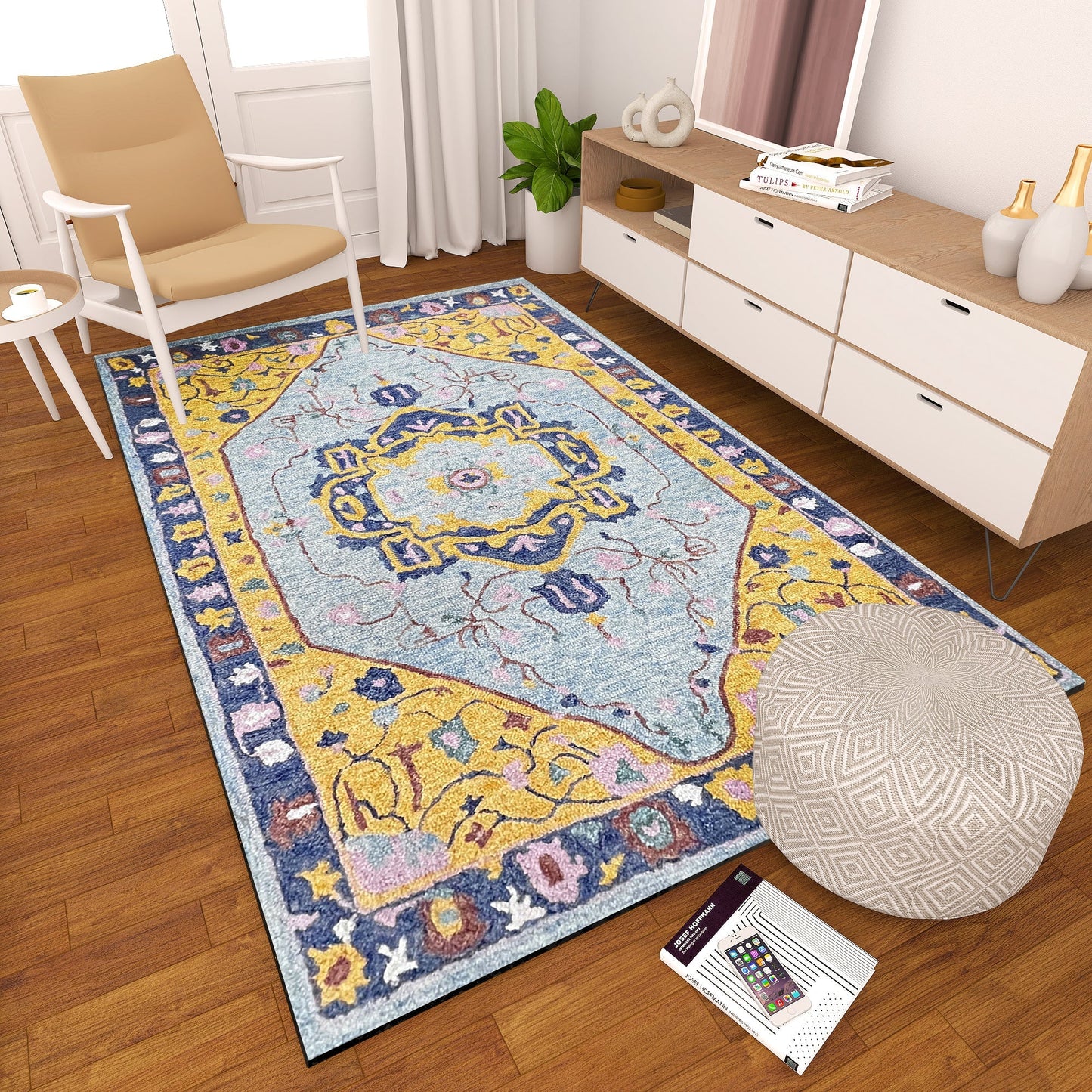 Premium Hand-Tufted Rug Made of 100% Wool - Royal Realm - 3x5 Feet