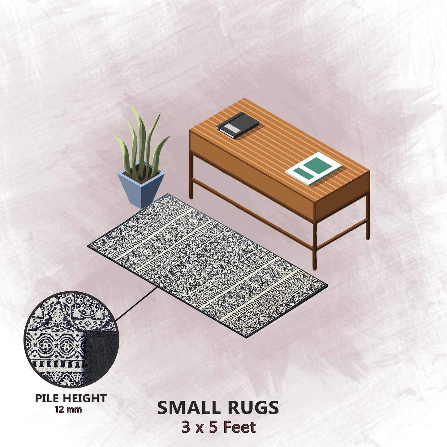 Premium Hand-Tufted Rug Made of 100% Wool - Relic Light - 3x5 Feet