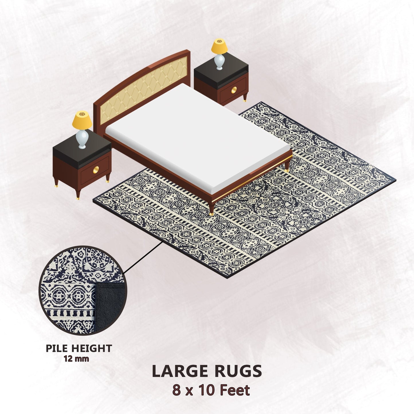 Premium Hand-Tufted Rug Made of 100% Wool - Relic Light - 8x10 Feet
