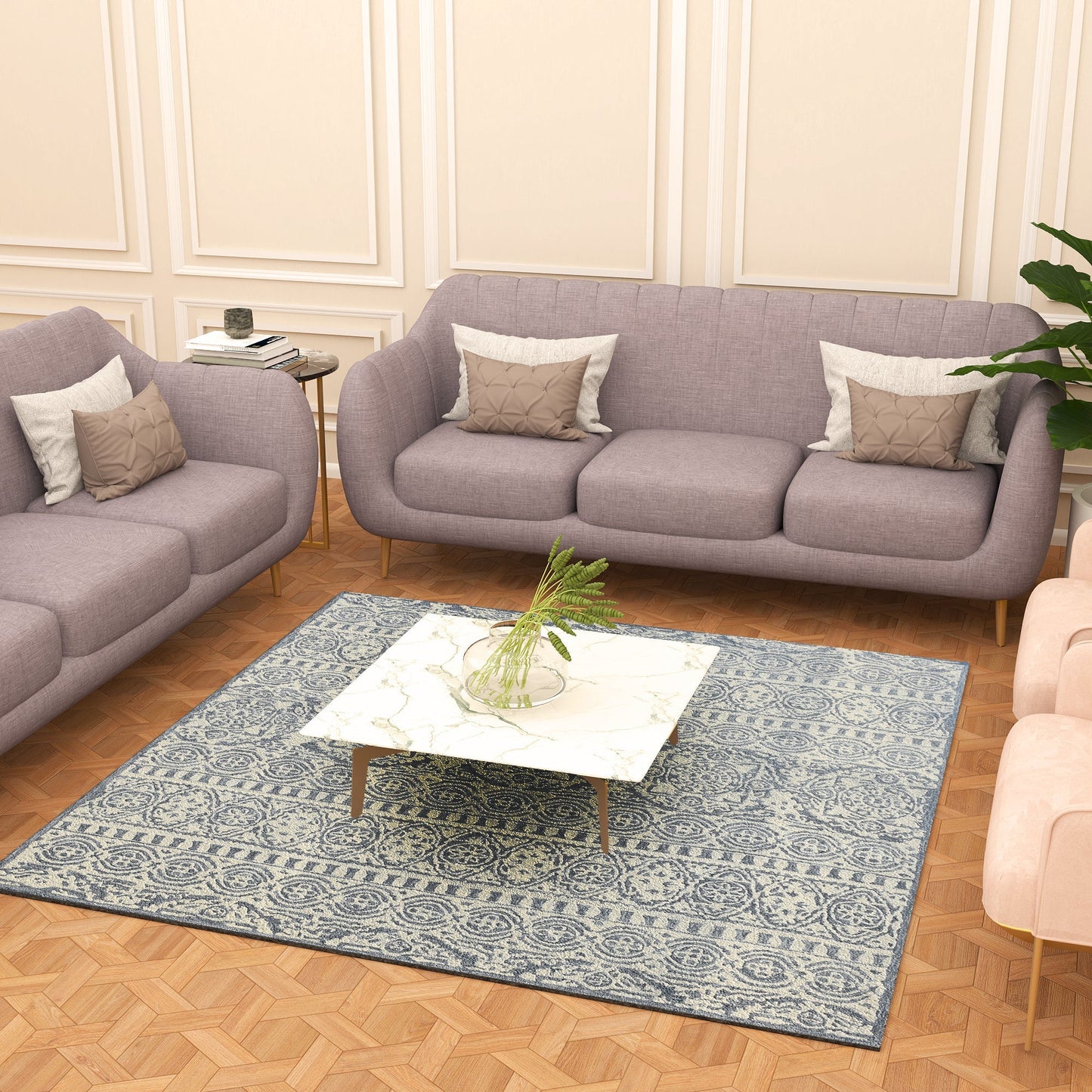 Premium Hand-Tufted Rug Made of 100% Wool - Relic Light - 8x10 Feet