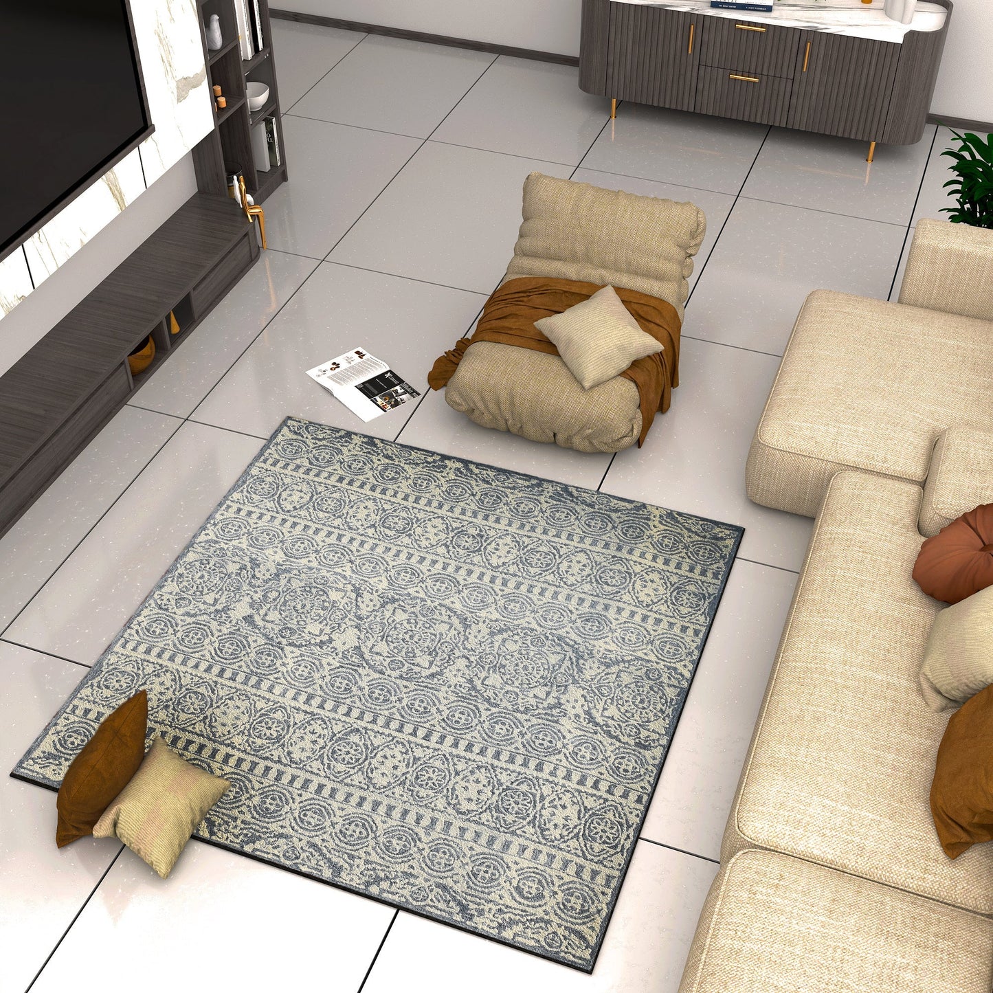 Premium Hand-Tufted Rug Made of 100% Wool - Relic Light - 9x12 Feet