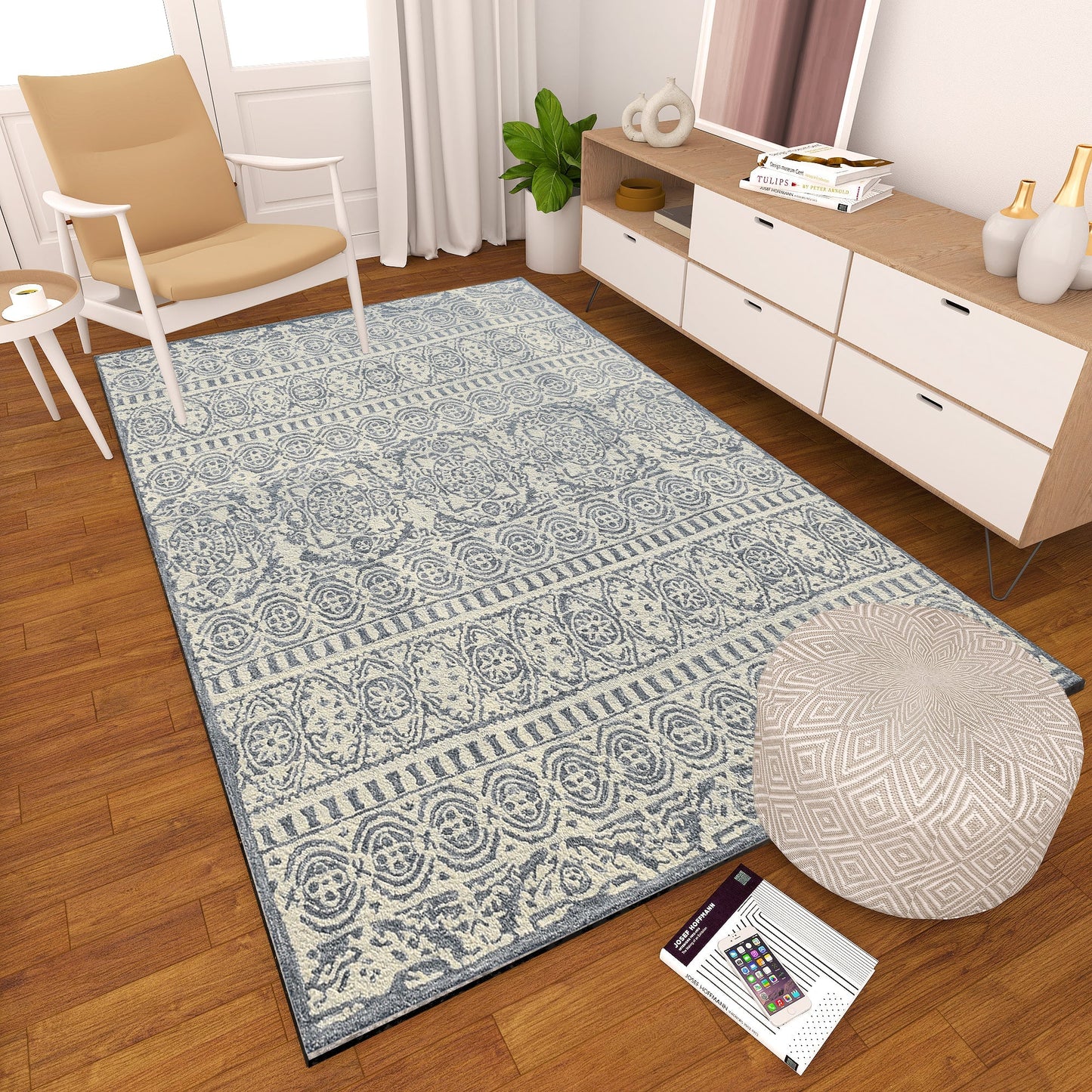 Premium Hand-Tufted Rug Made of 100% Wool - Relic Light - 3x5 Feet