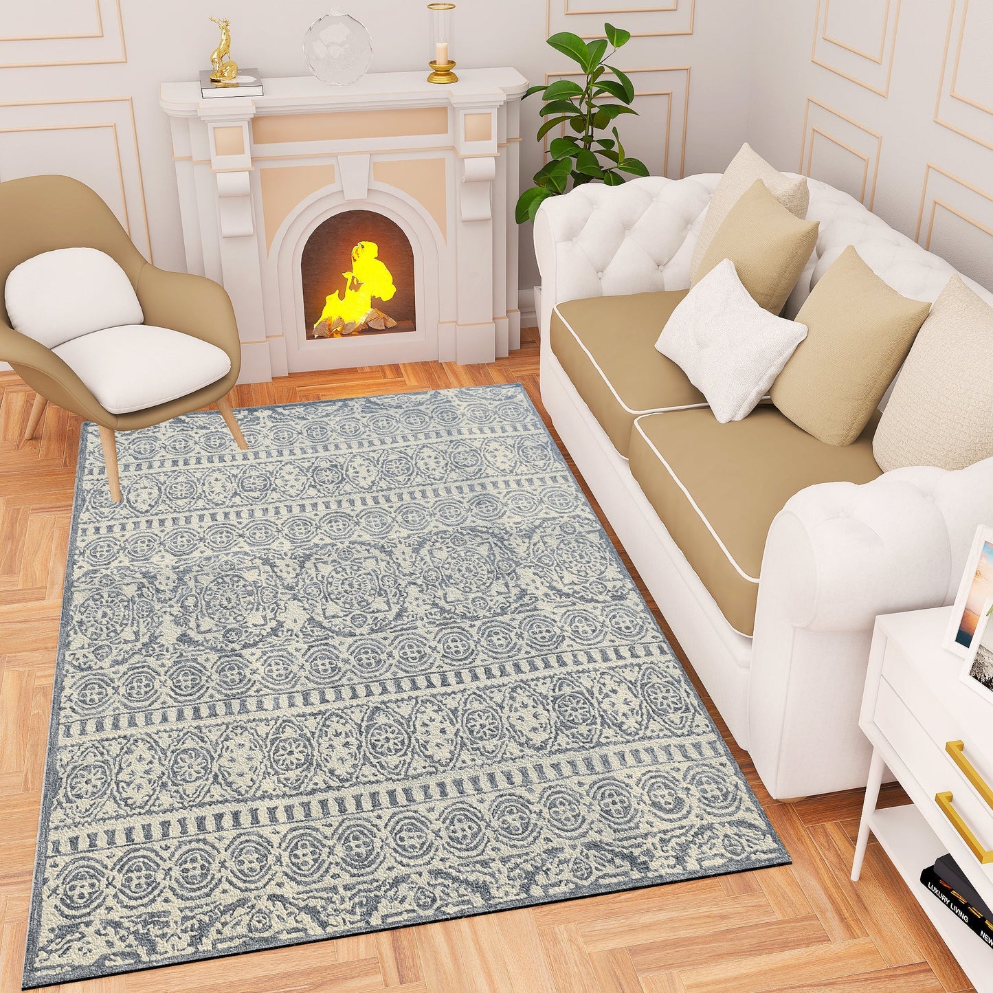 Premium Hand-Tufted Rug Made of 100% Wool - Relic Light - 3x5 Feet