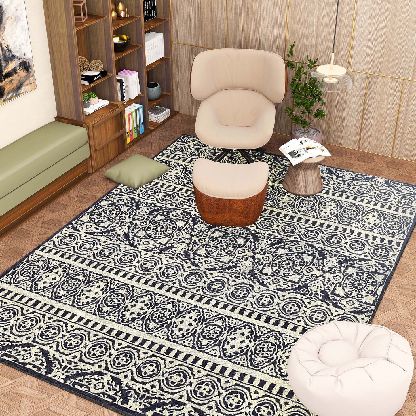 Premium Hand-Tufted Rug Made of 100% Wool - Relic Night - 9x12 Feet