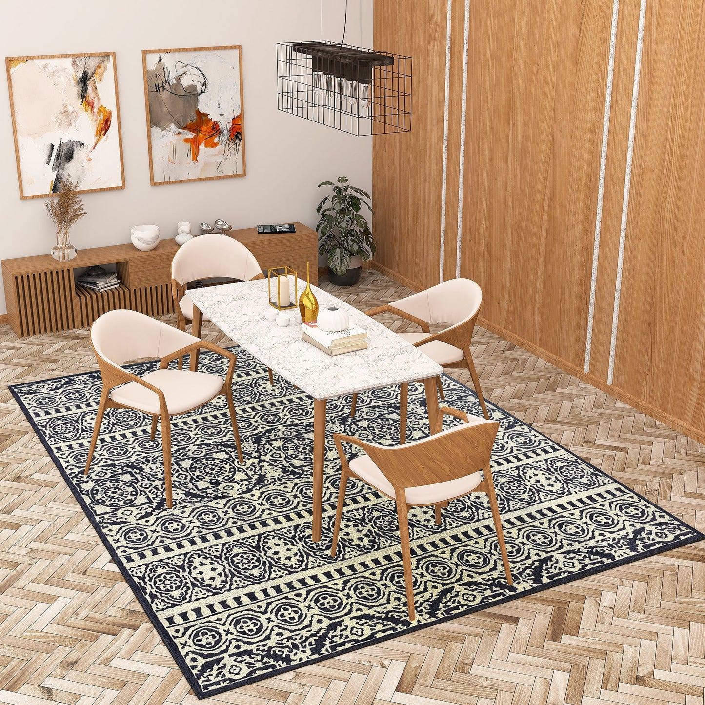 Premium Hand-Tufted Rug Made of 100% Wool - Relic Night - 9x12 Feet