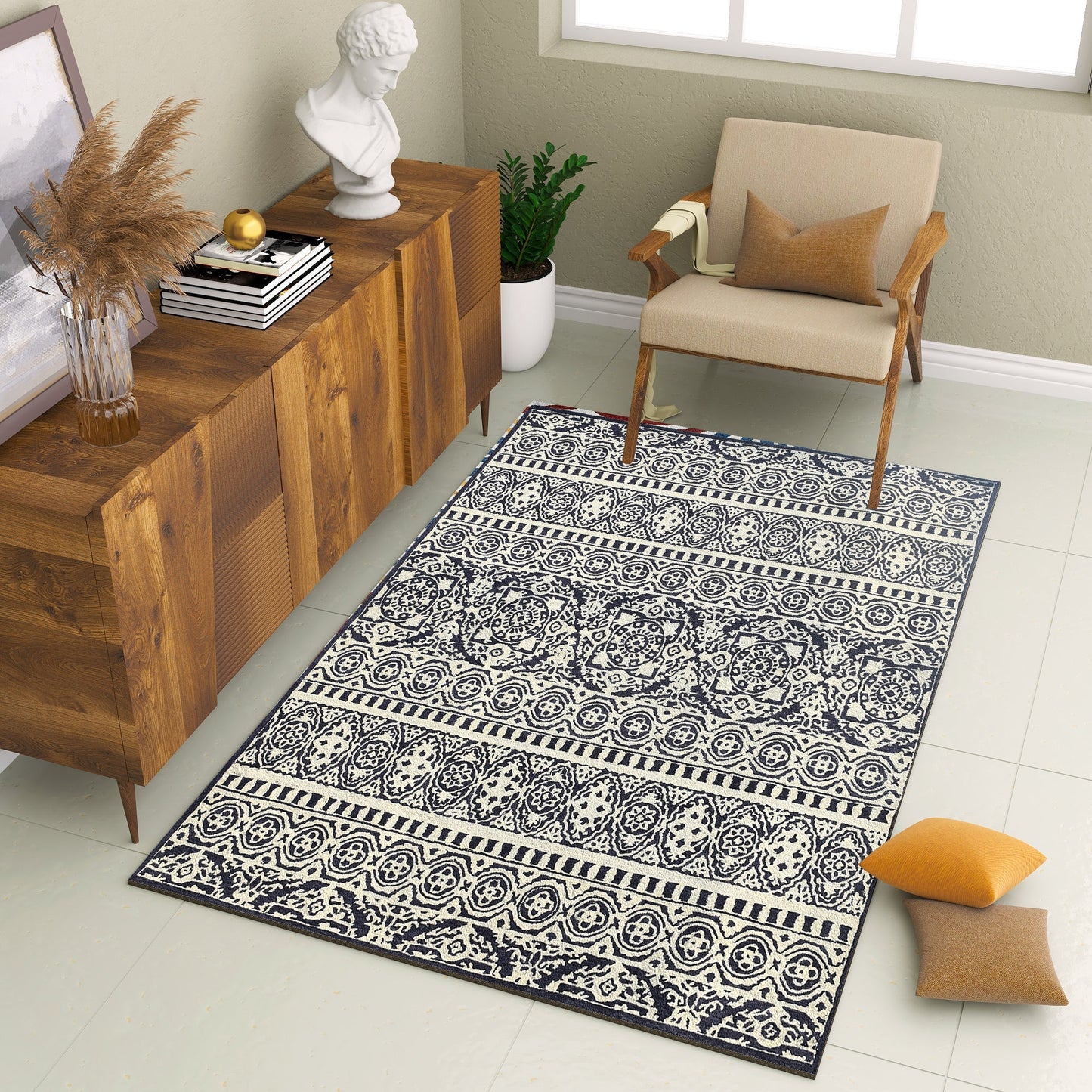 Premium Hand-Tufted Rug Made of 100% Wool - Relic Night - 3x5 Feet