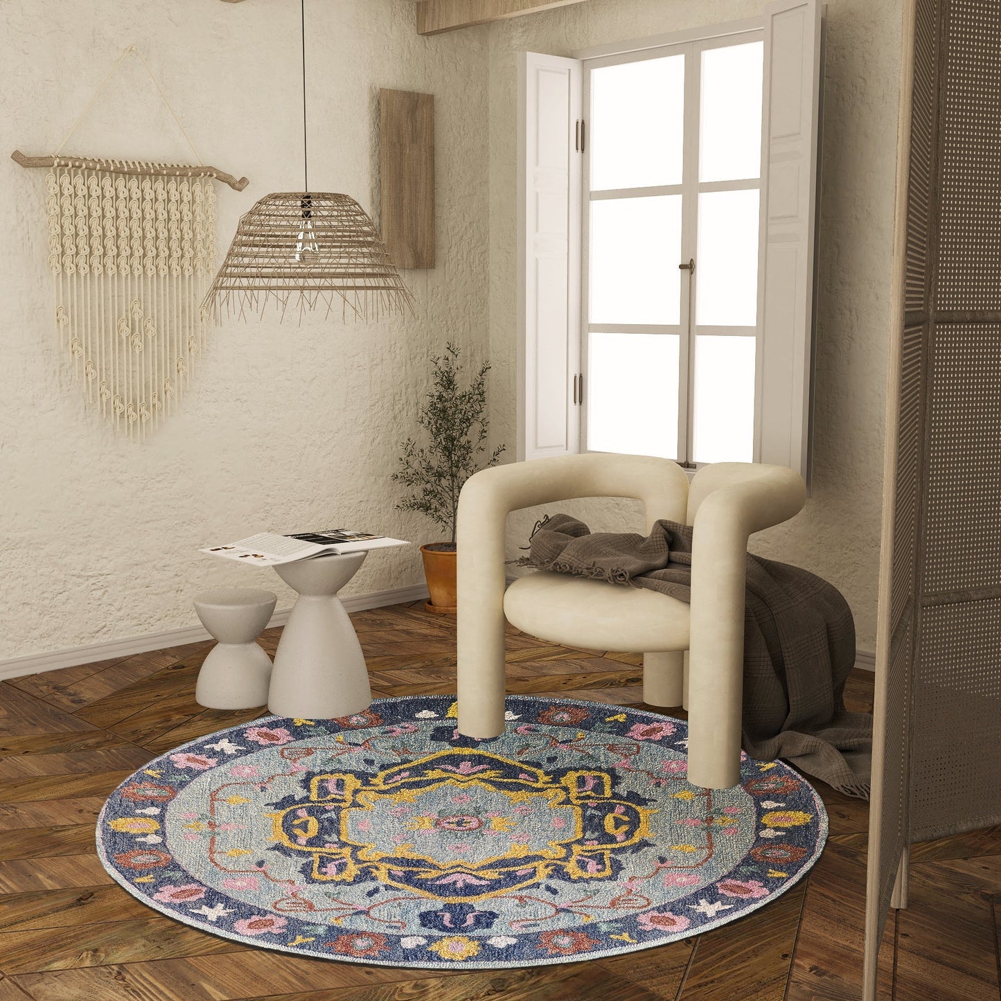 Premium Hand-Tufted Rug Made of 100% Wool - Royal Realm - 5x5 Feet